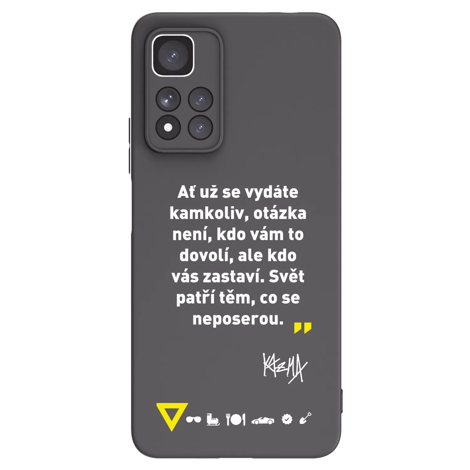 Picasee silikonový černý obal pro Xiaomi Redmi Note 11 Pro+ 5G - Kazma - SVĚT PATŘÍ TĚM, CO SE NEPOSEROU