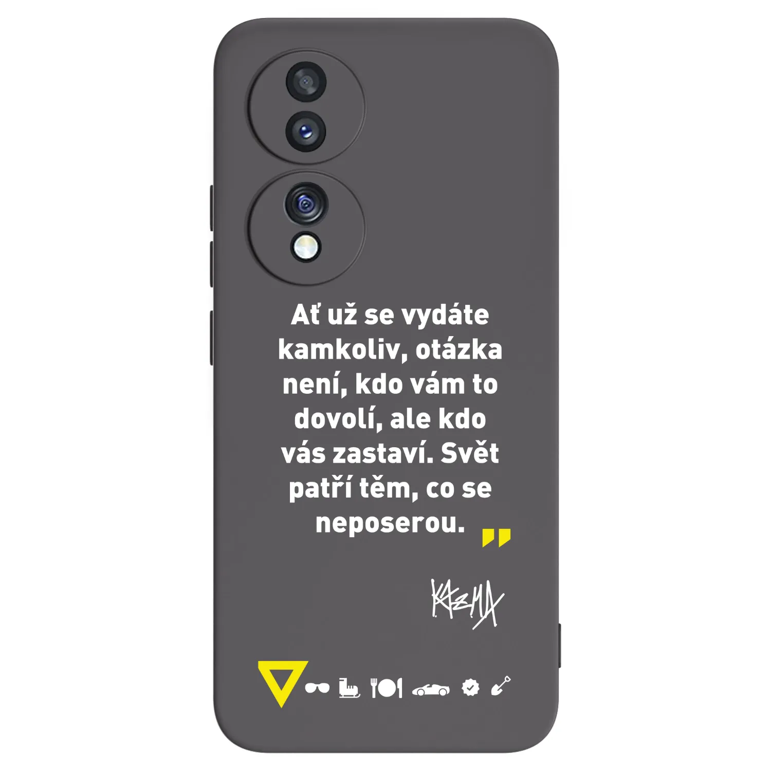 Picasee silikonový černý obal pro Honor 70 - Kazma - SVĚT PATŘÍ TĚM, CO SE NEPOSEROU