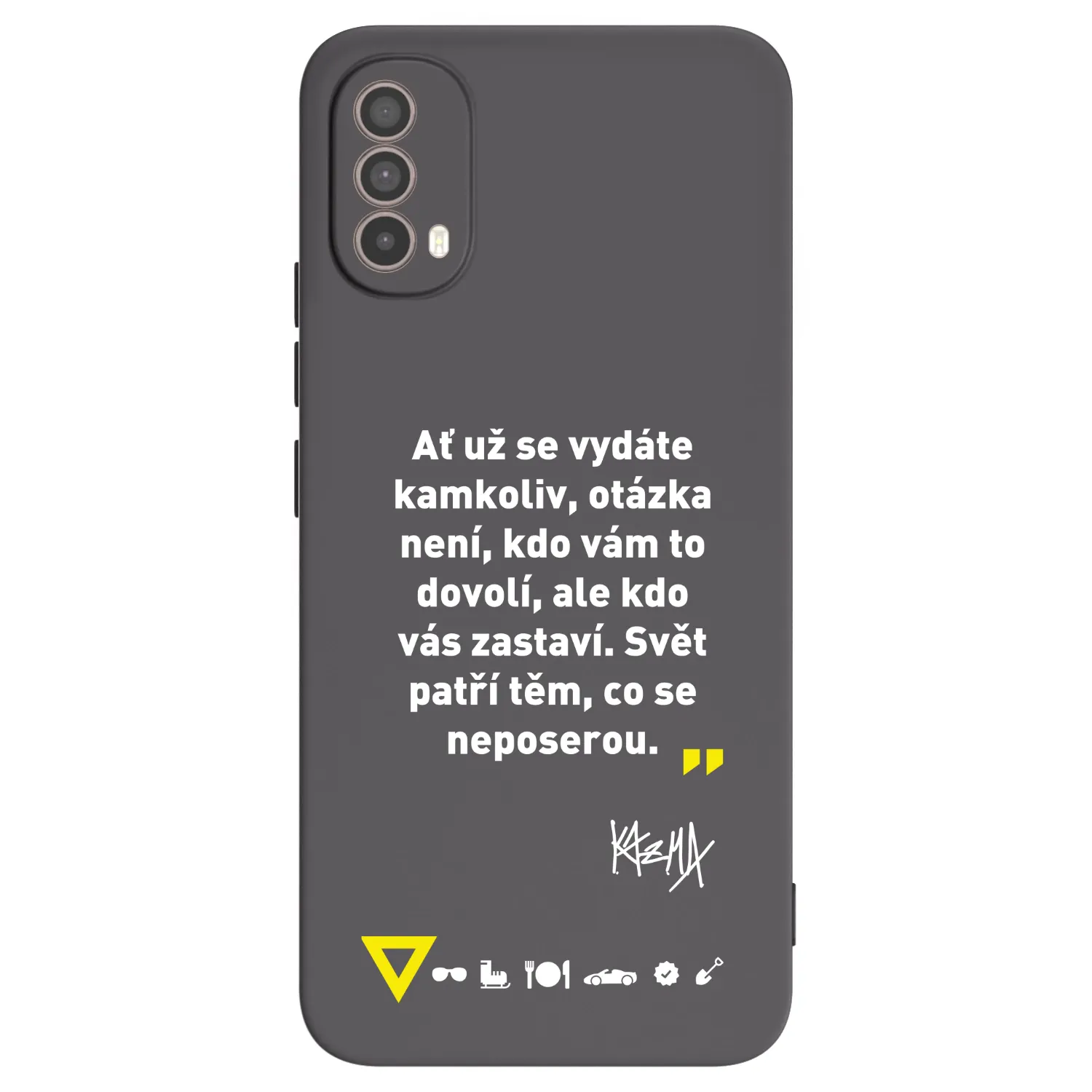 Picasee silikonový černý obal pro Motorola Moto E40 - Kazma - SVĚT PATŘÍ TĚM, CO SE NEPOSEROU