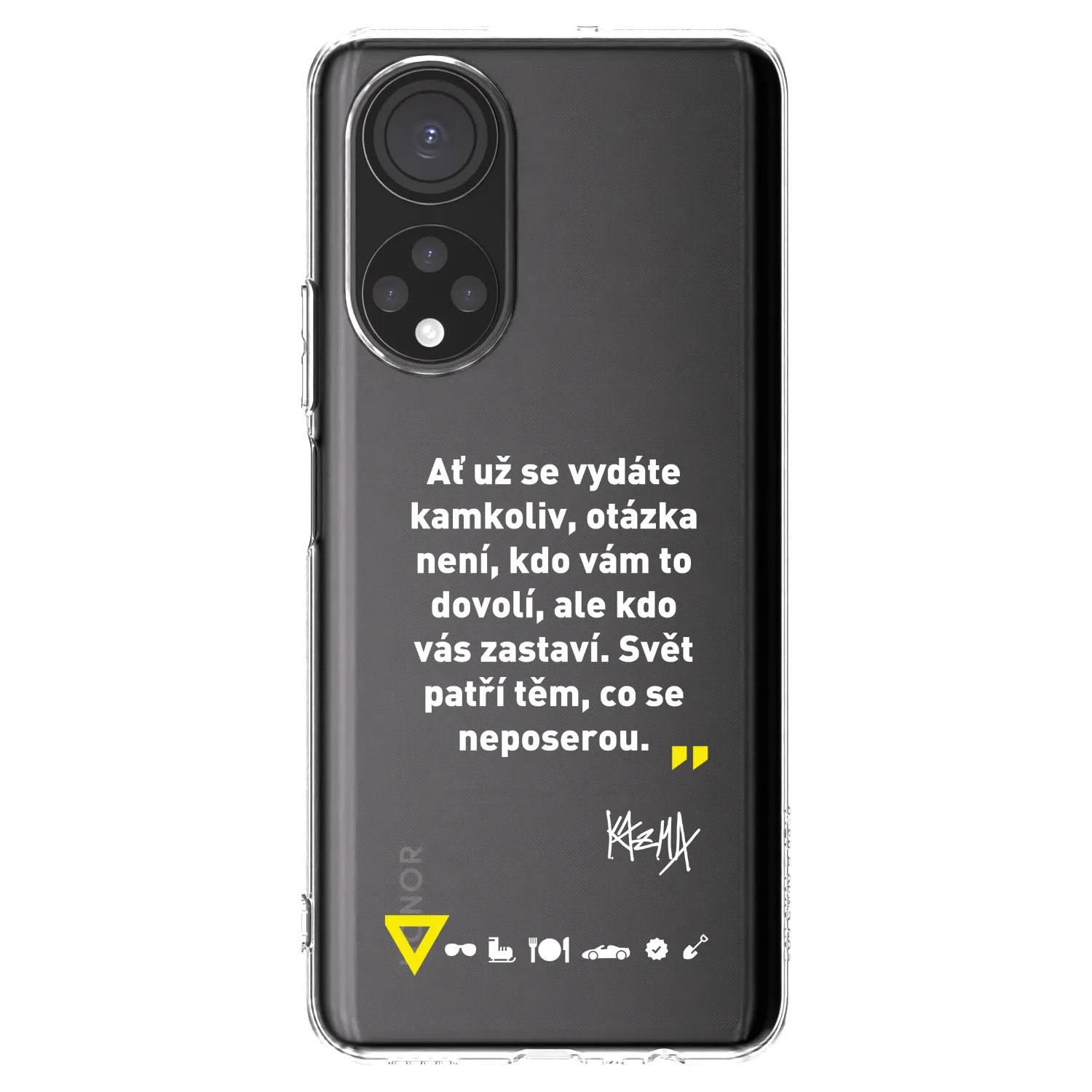 Picasee silikonový průhledný obal pro Honor X7 - Kazma - SVĚT PATŘÍ TĚM, CO SE NEPOSEROU