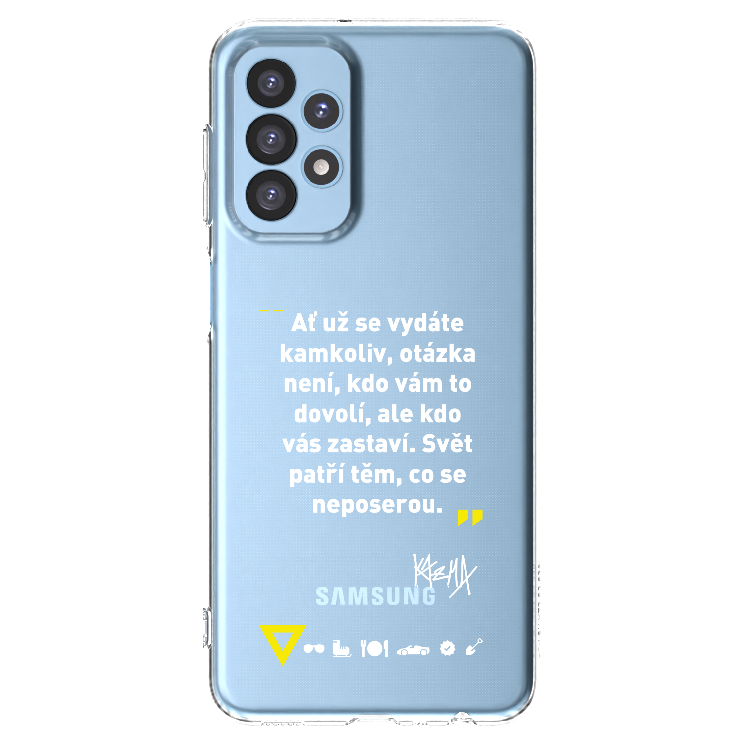 Picasee silikonový průhledný obal pro Samsung Galaxy A23 A235F 4G - Kazma - SVĚT PATŘÍ TĚM, CO SE NEPOSEROU