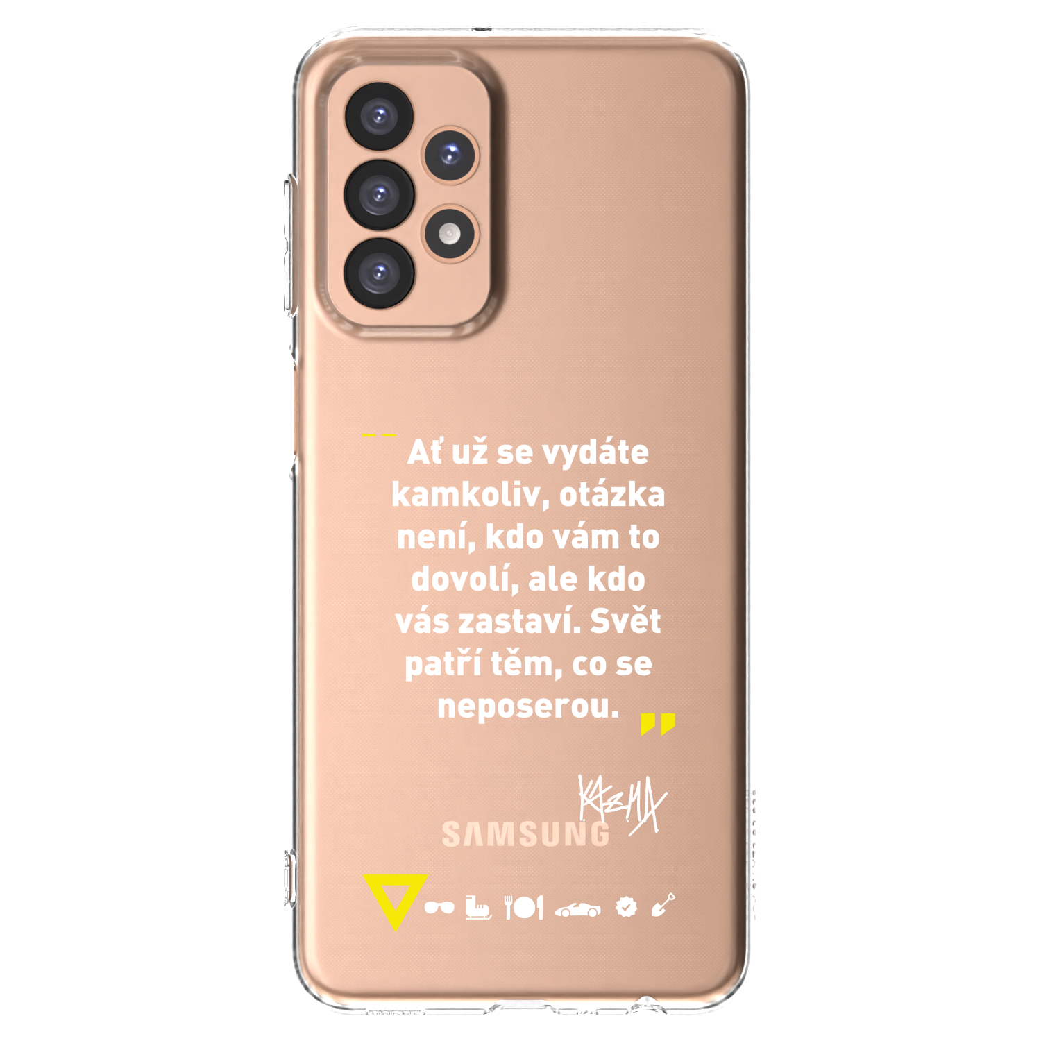 Picasee silikonový průhledný obal pro Samsung Galaxy A23 A236B 5G - Kazma - SVĚT PATŘÍ TĚM, CO SE NEPOSEROU