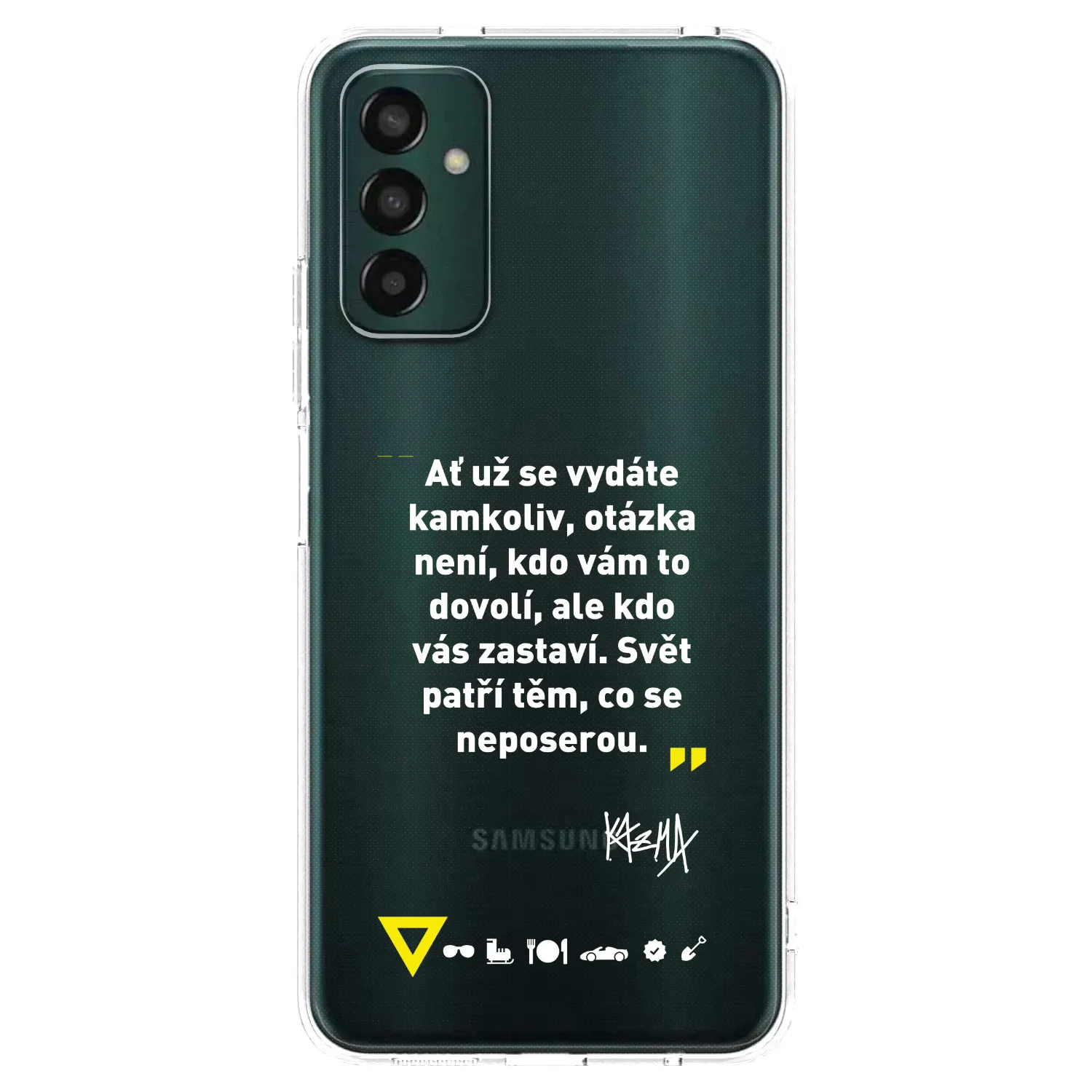 Picasee silikonový průhledný obal pro Samsung Galaxy M23 5G - Kazma - SVĚT PATŘÍ TĚM, CO SE NEPOSEROU