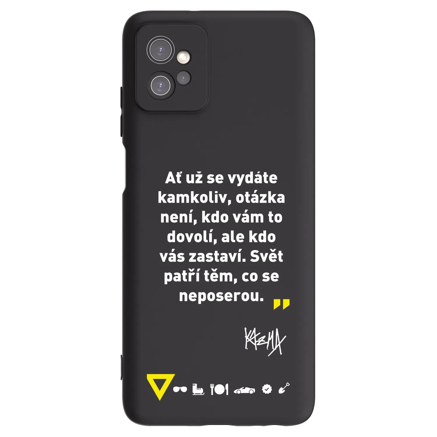 Picasee silikonový černý obal pro Motorola Moto G32 - Kazma - SVĚT PATŘÍ TĚM, CO SE NEPOSEROU