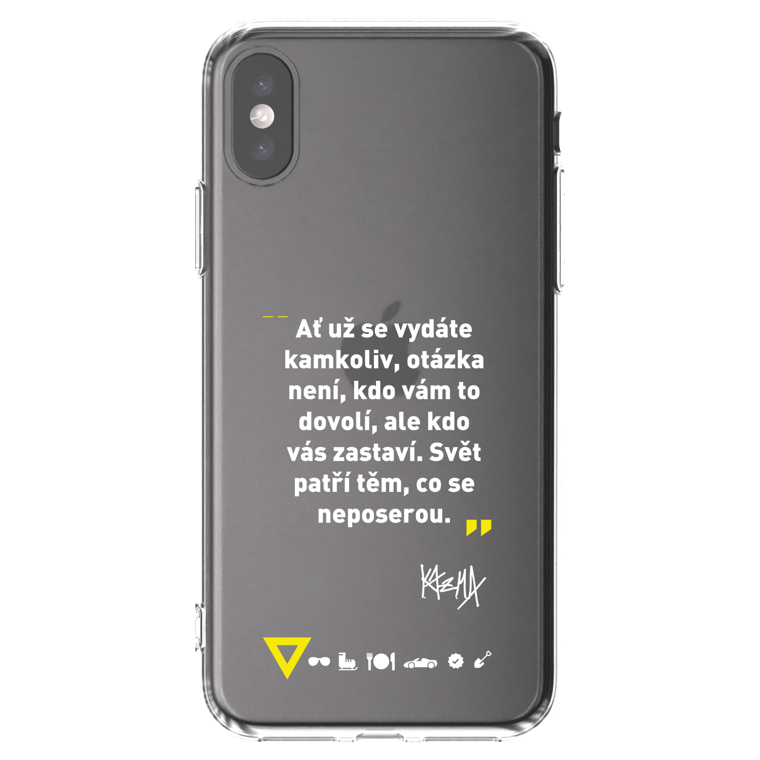 Picasee silikonový průhledný obal pro Apple iPhone X/XS - Kazma - SVĚT PATŘÍ TĚM, CO SE NEPOSEROU