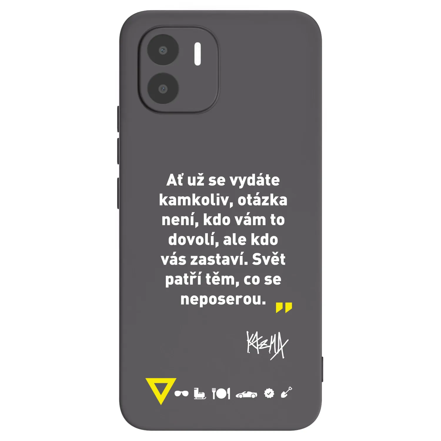 Picasee silikonový černý obal pro Xiaomi Redmi A1 - Kazma - SVĚT PATŘÍ TĚM, CO SE NEPOSEROU