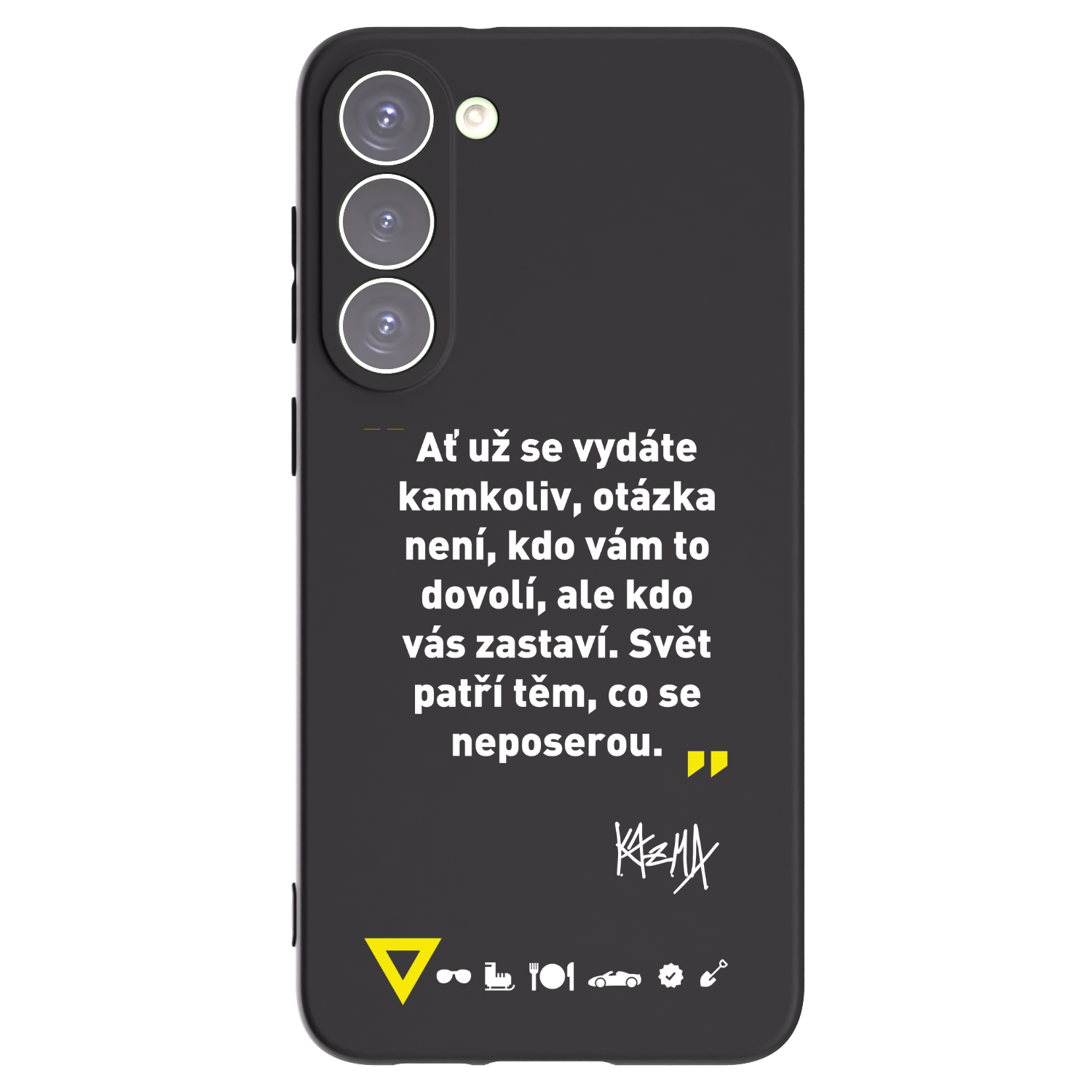 Picasee silikonový černý obal pro Samsung Galaxy S23+ 5G - Kazma - SVĚT PATŘÍ TĚM, CO SE NEPOSEROU
