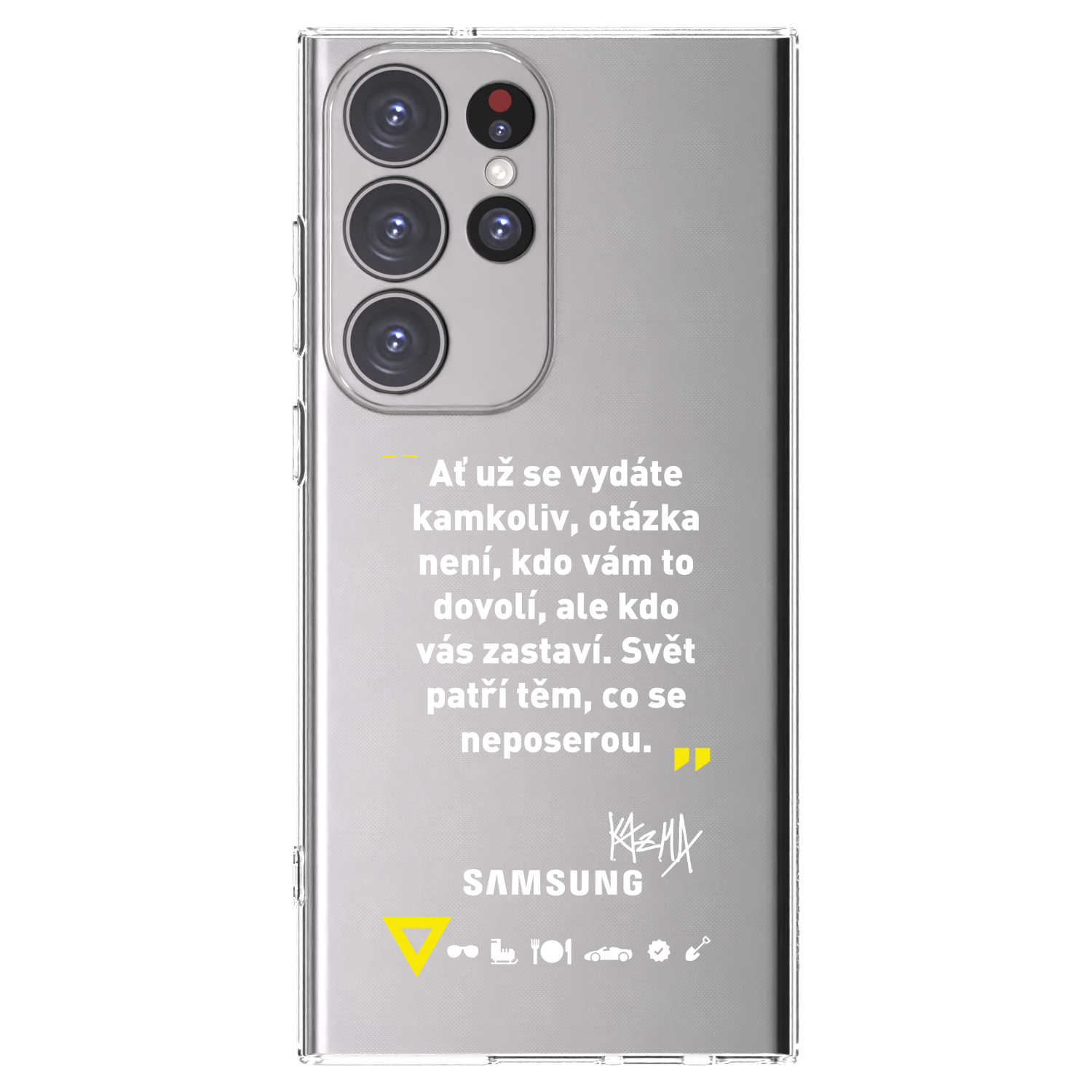 Picasee silikonový průhledný obal pro Samsung Galaxy S23 Ultra 5G - Kazma - SVĚT PATŘÍ TĚM, CO SE NEPOSEROU
