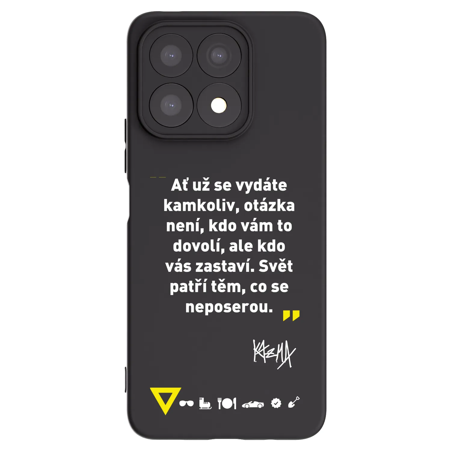 Picasee silikonový černý obal pro Honor X8a - Kazma - SVĚT PATŘÍ TĚM, CO SE NEPOSEROU