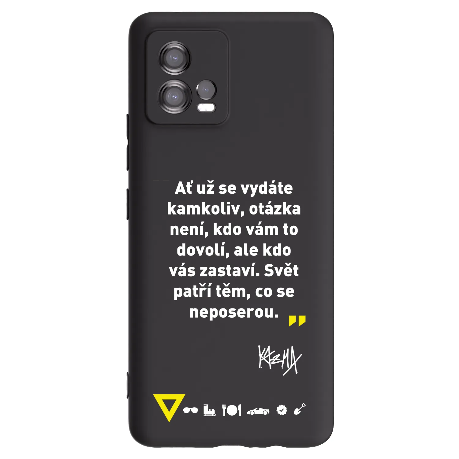 Picasee silikonový černý obal pro Motorola Moto G72 - Kazma - SVĚT PATŘÍ TĚM, CO SE NEPOSEROU