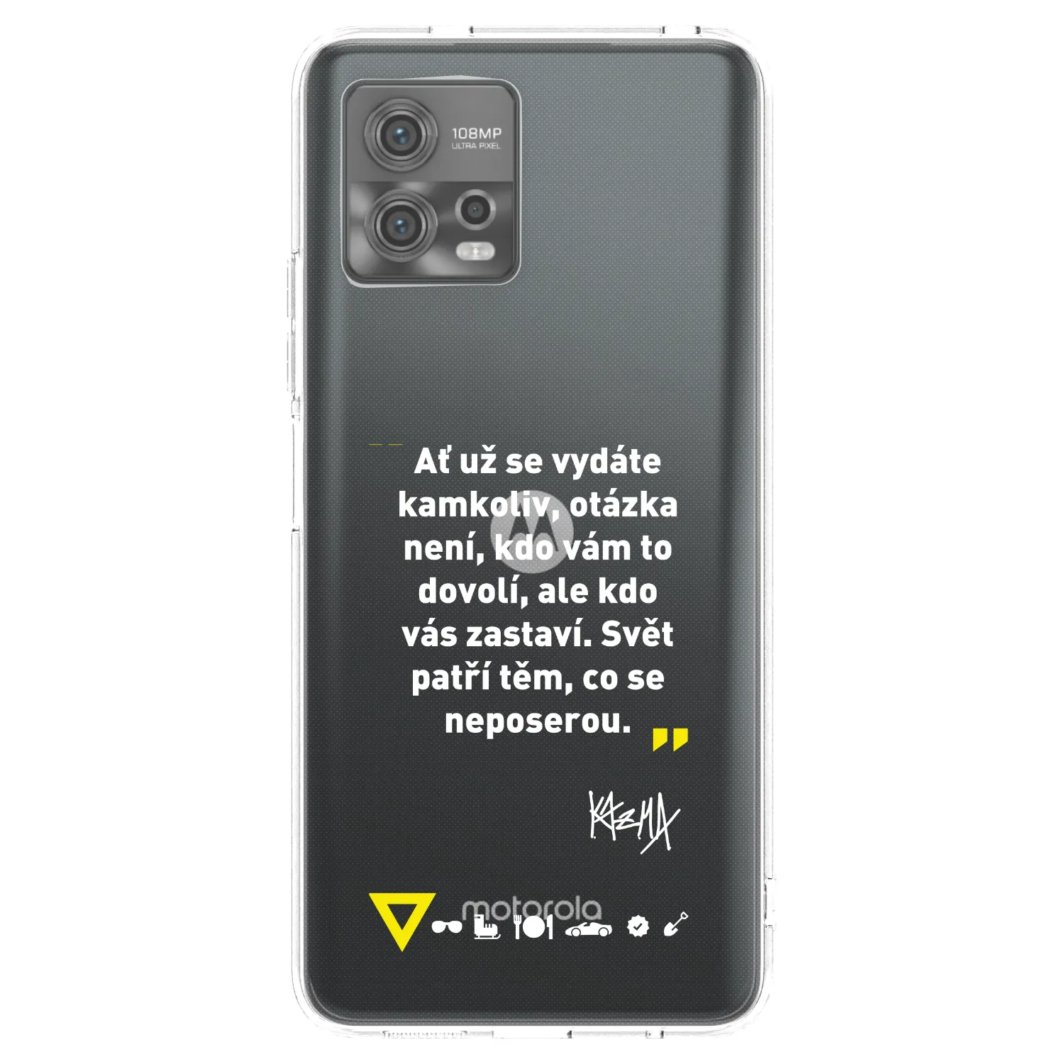 Picasee silikonový průhledný obal pro Motorola Moto G72 - Kazma - SVĚT PATŘÍ TĚM, CO SE NEPOSEROU