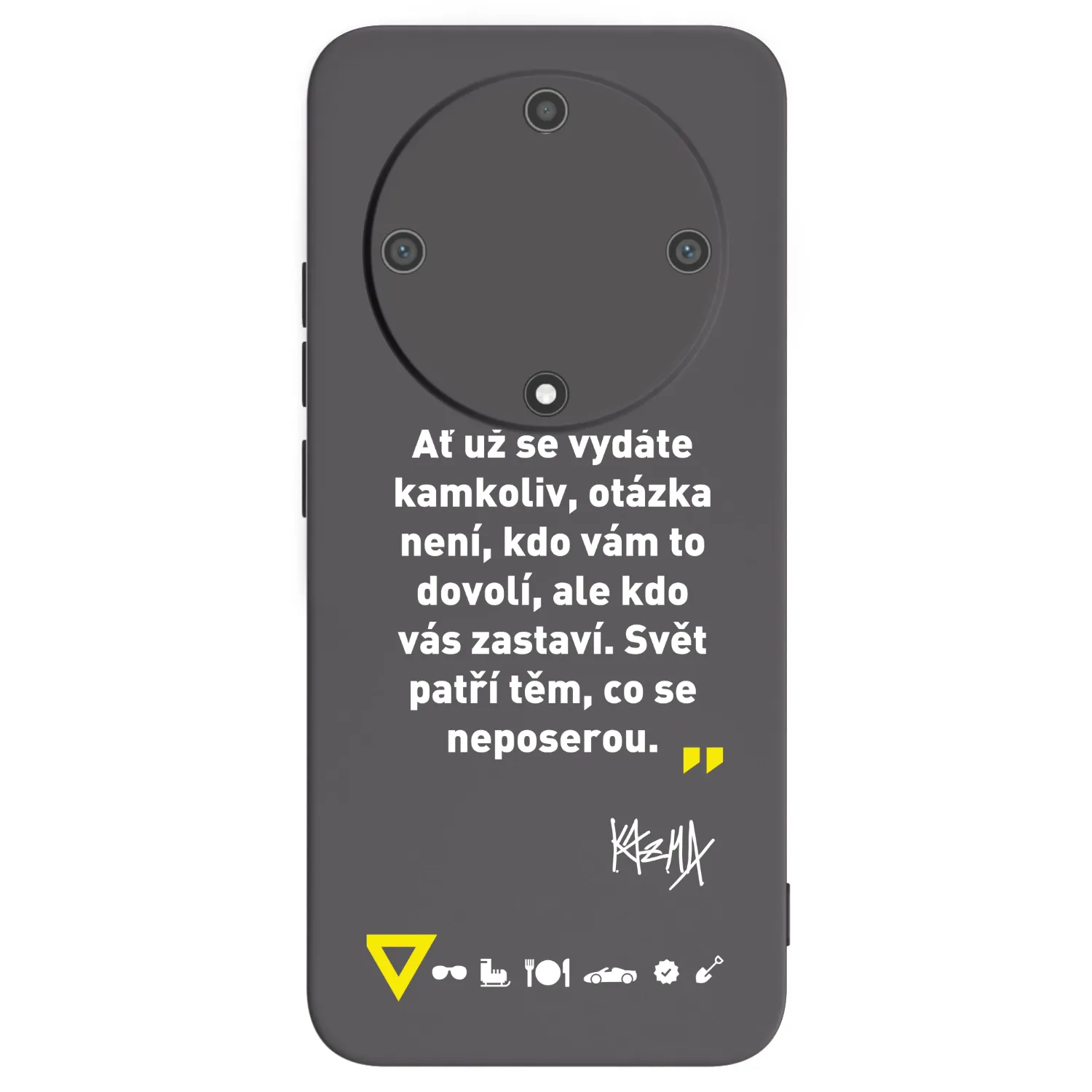 Picasee silikonový černý obal pro Honor Magic5 Lite 5G - Kazma - SVĚT PATŘÍ TĚM, CO SE NEPOSEROU