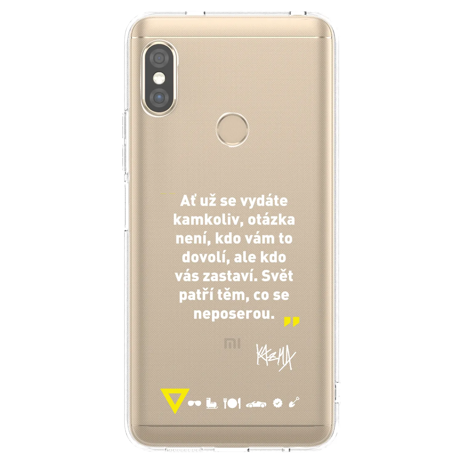 Picasee silikonový průhledný obal pro Xiaomi Redmi Note 5 Global - Kazma - SVĚT PATŘÍ TĚM, CO SE NEPOSEROU