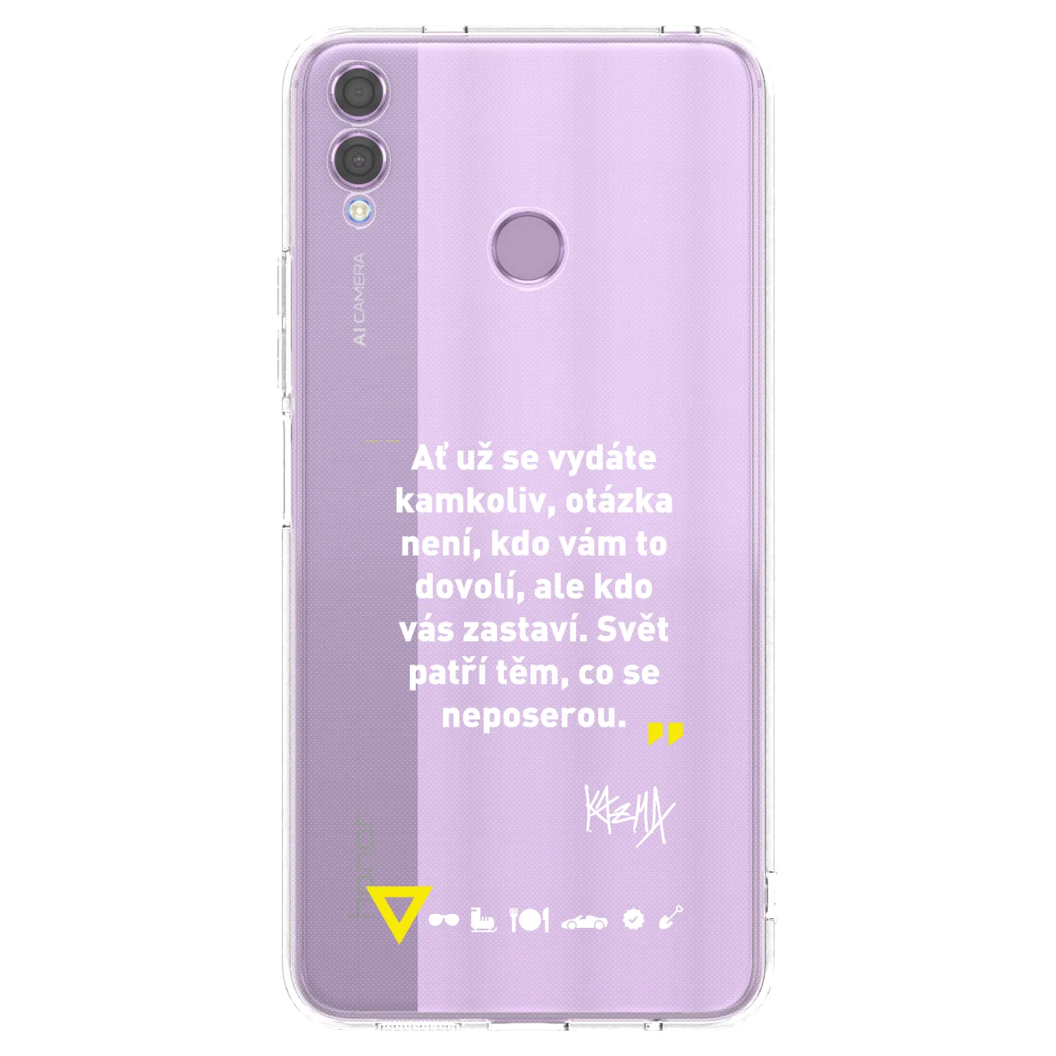Picasee silikonový průhledný obal pro Honor 8X - Kazma - SVĚT PATŘÍ TĚM, CO SE NEPOSEROU