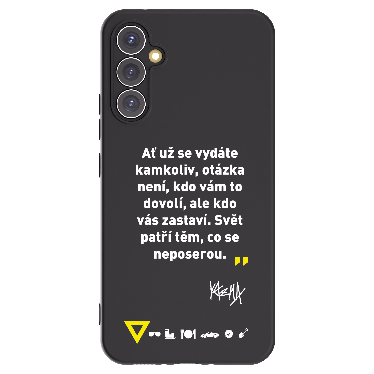 Picasee silikonový černý obal pro Samsung Galaxy A34 5G A346B - Kazma - SVĚT PATŘÍ TĚM, CO SE NEPOSEROU