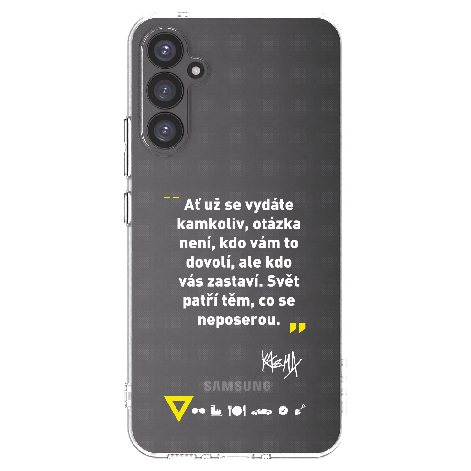 Picasee silikonový průhledný obal pro Samsung Galaxy A34 5G A346B - Kazma - SVĚT PATŘÍ TĚM, CO SE NEPOSEROU