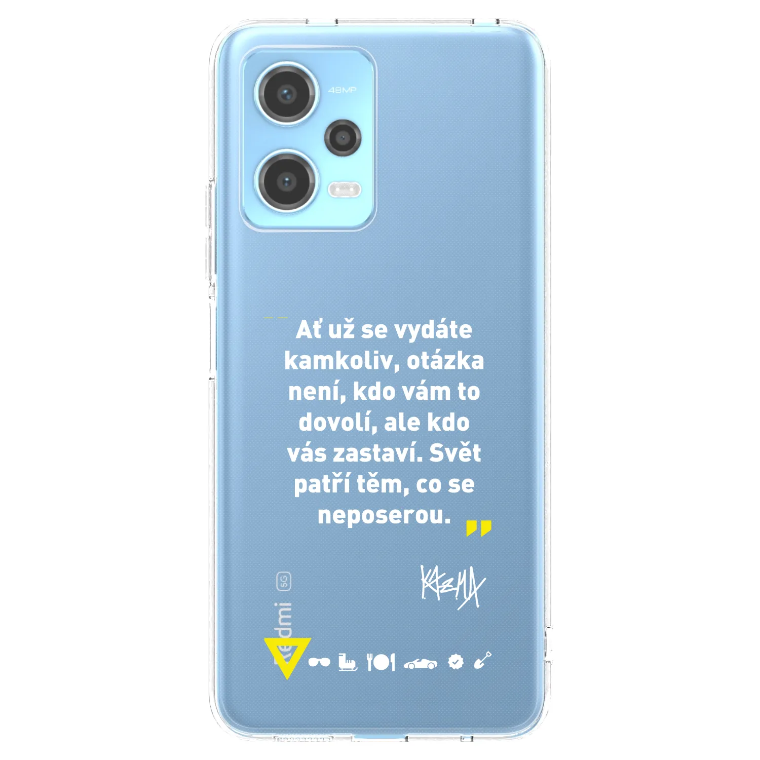 Picasee silikonový průhledný obal pro Xiaomi Redmi Note 12 5G - Kazma - SVĚT PATŘÍ TĚM, CO SE NEPOSEROU