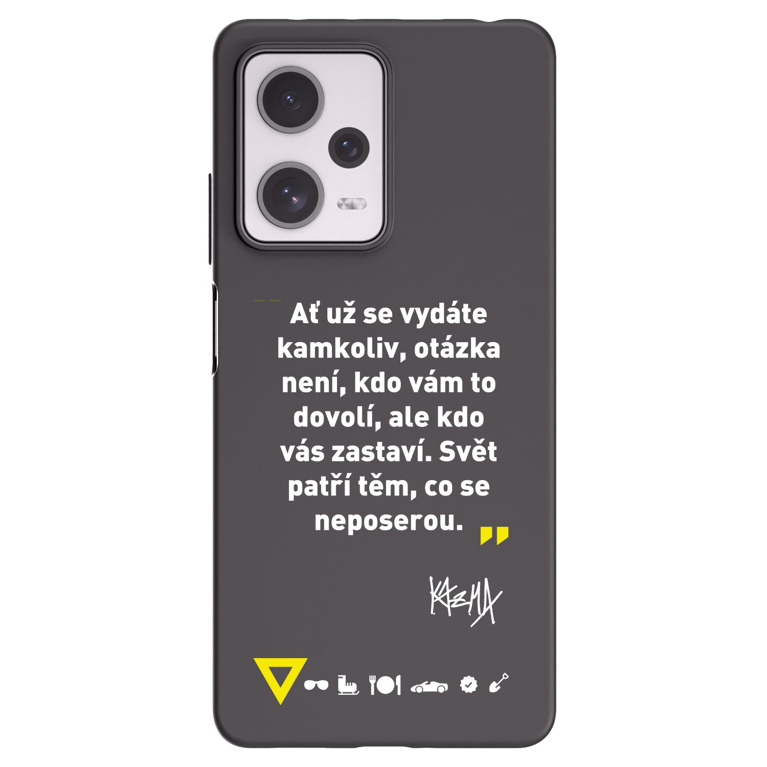 Picasee silikonový černý obal pro Xiaomi Redmi Note 12 Pro+ 5G - Kazma - SVĚT PATŘÍ TĚM, CO SE NEPOSEROU