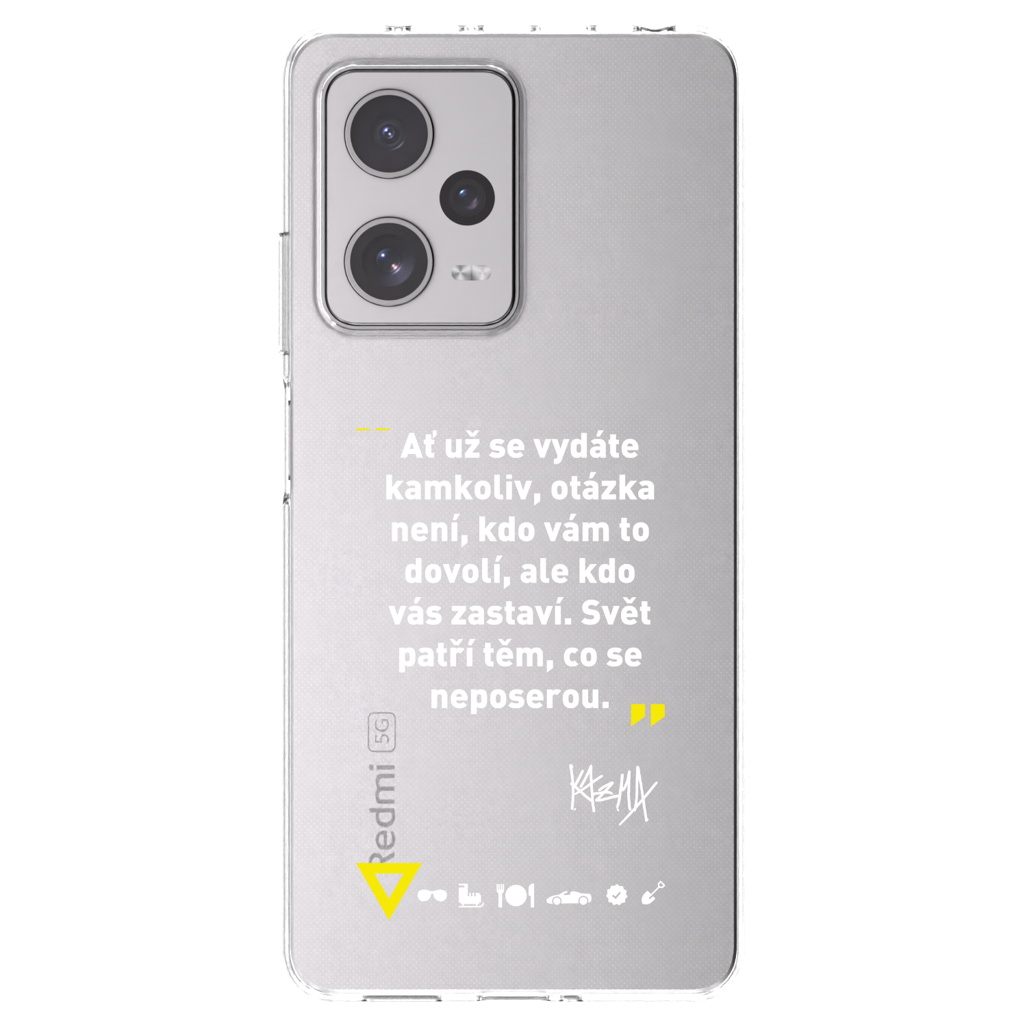 Picasee silikonový průhledný obal pro Xiaomi Redmi Note 12 Pro+ 5G - Kazma - SVĚT PATŘÍ TĚM, CO SE NEPOSEROU