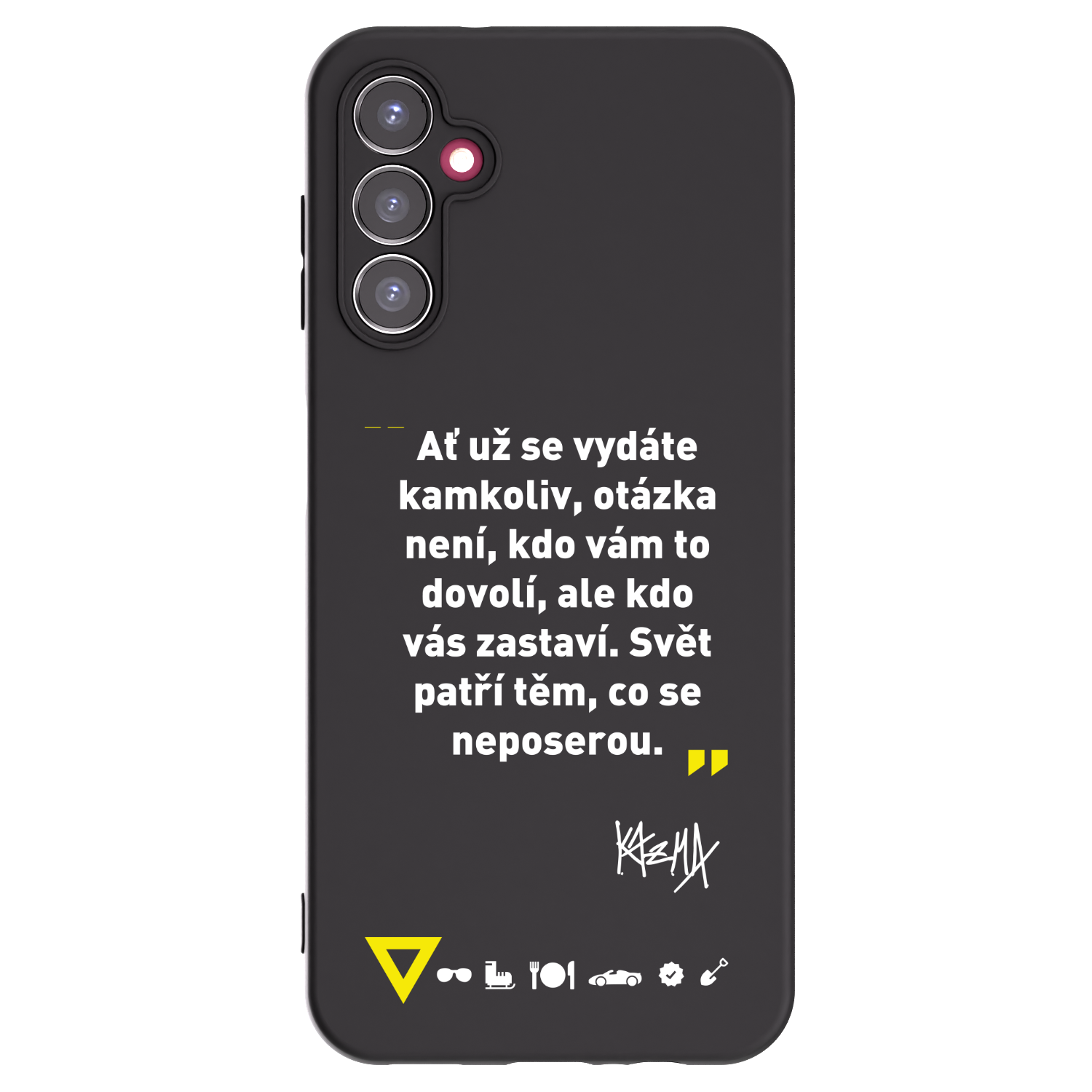 Picasee silikonový černý obal pro Samsung Galaxy A14 4G A145R - Kazma - SVĚT PATŘÍ TĚM, CO SE NEPOSEROU