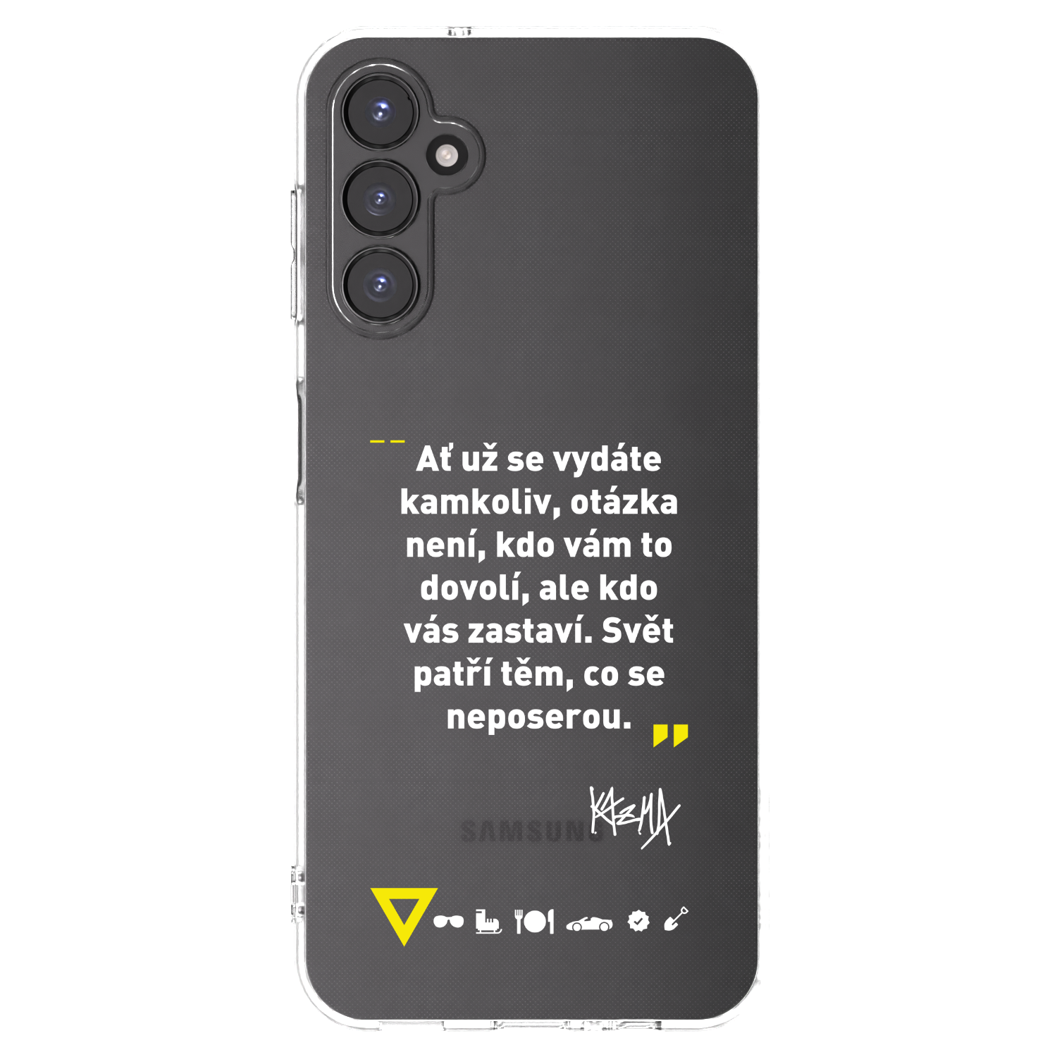 Picasee silikonový průhledný obal pro Samsung Galaxy A14 4G A145R - Kazma - SVĚT PATŘÍ TĚM, CO SE NEPOSEROU