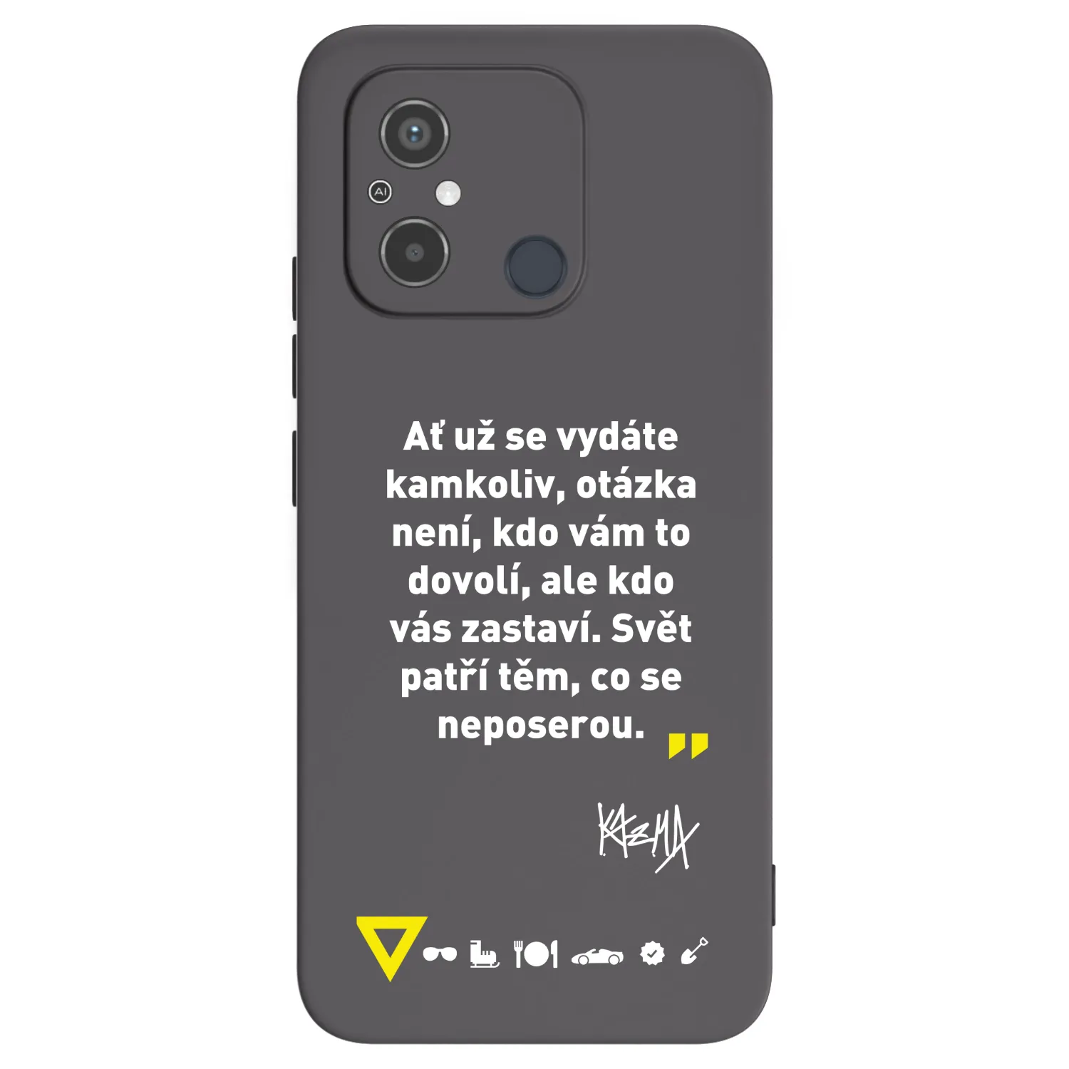 Picasee silikonový černý obal pro Xiaomi Redmi 12C - Kazma - SVĚT PATŘÍ TĚM, CO SE NEPOSEROU
