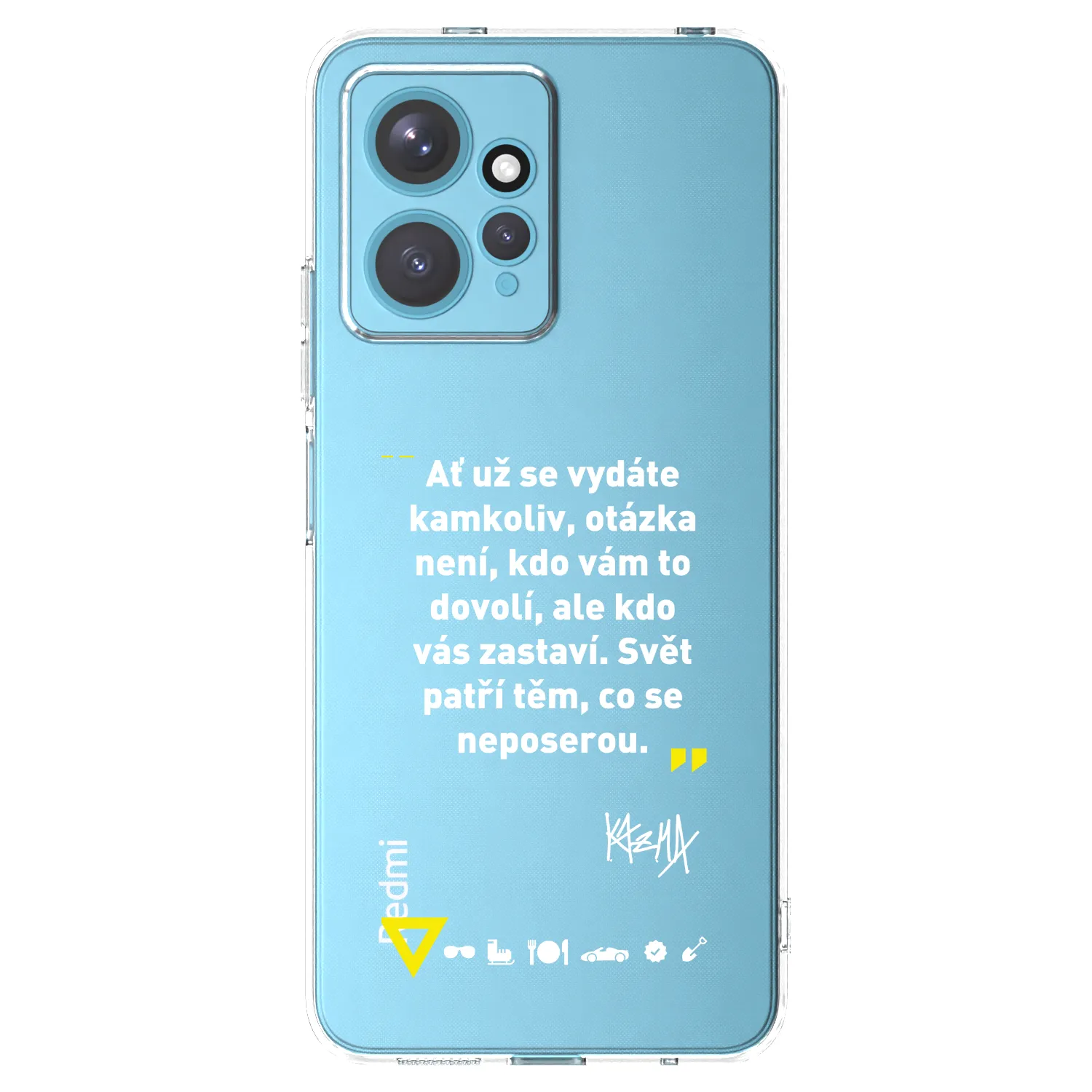 Picasee silikonový průhledný obal pro Xiaomi Redmi Note 12 4G - Kazma - SVĚT PATŘÍ TĚM, CO SE NEPOSEROU