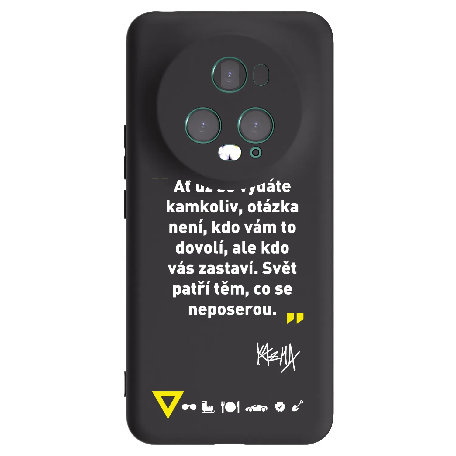 Picasee silikonový černý obal pro Honor Magic5 Pro - Kazma - SVĚT PATŘÍ TĚM, CO SE NEPOSEROU