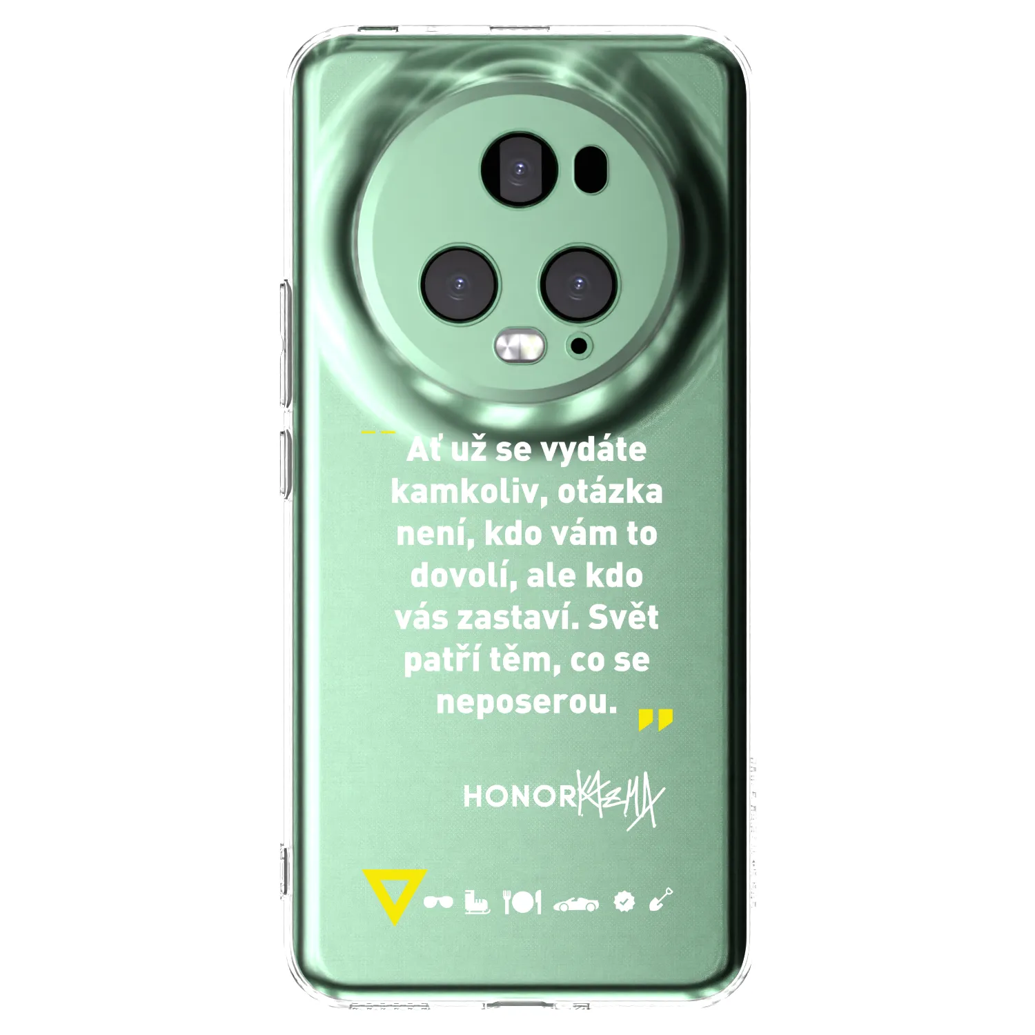 Picasee silikonový průhledný obal pro Honor Magic5 Pro - Kazma - SVĚT PATŘÍ TĚM, CO SE NEPOSEROU