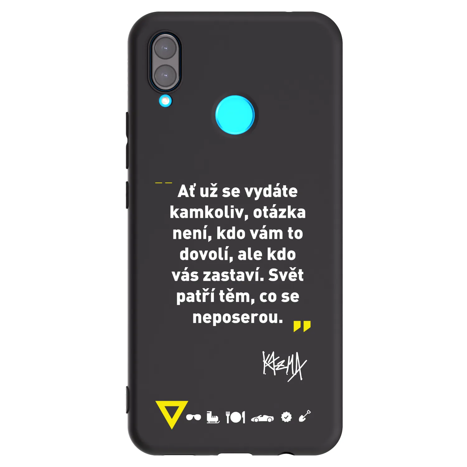 Picasee silikonový černý obal pro Huawei Nova 3 - Kazma - SVĚT PATŘÍ TĚM, CO SE NEPOSEROU