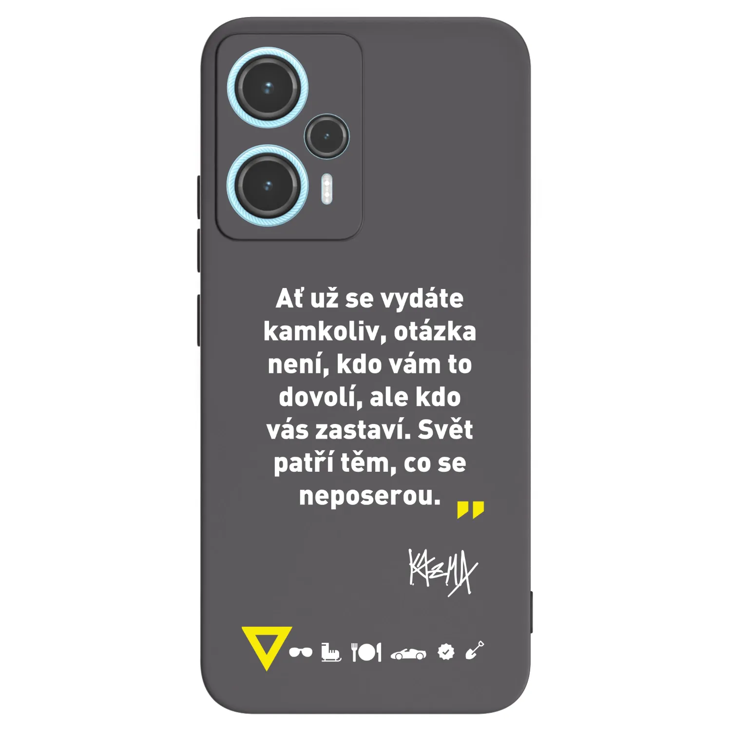 Picasee silikonový černý obal pro Xiaomi Poco F5 - Kazma - SVĚT PATŘÍ TĚM, CO SE NEPOSEROU