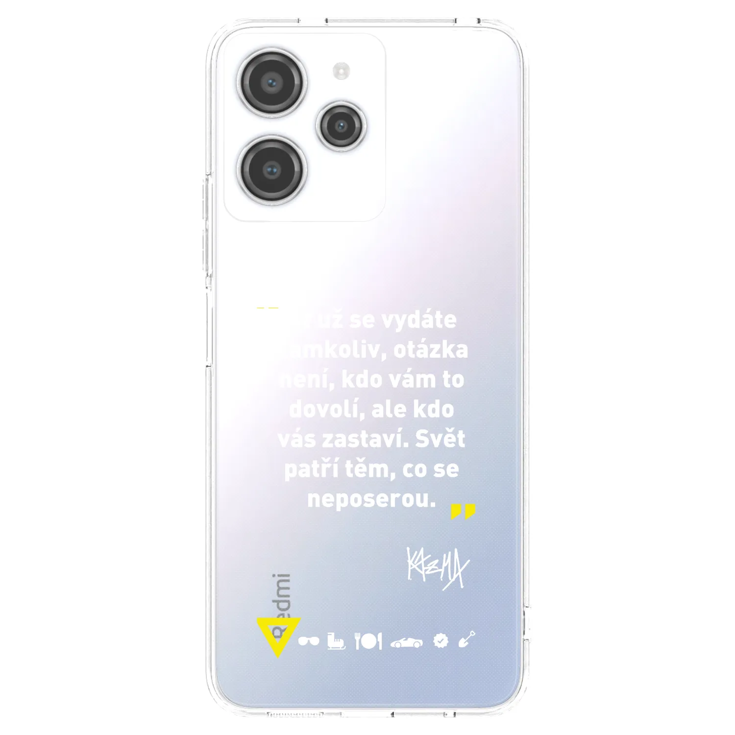Picasee silikonový průhledný obal pro Xiaomi Redmi 12 4G - Kazma - SVĚT PATŘÍ TĚM, CO SE NEPOSEROU