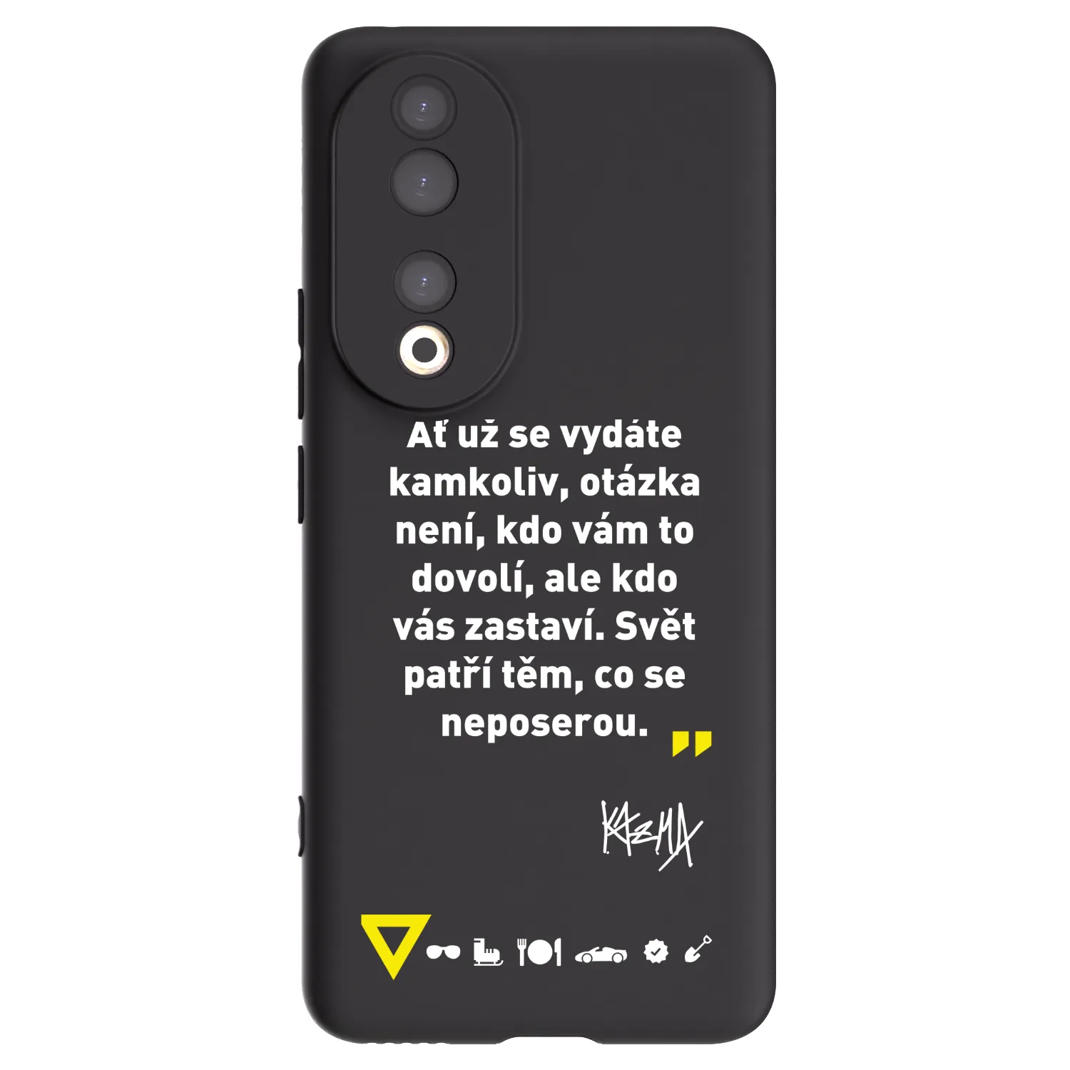 Picasee silikonový černý obal pro Honor 90 5G - Kazma - SVĚT PATŘÍ TĚM, CO SE NEPOSEROU