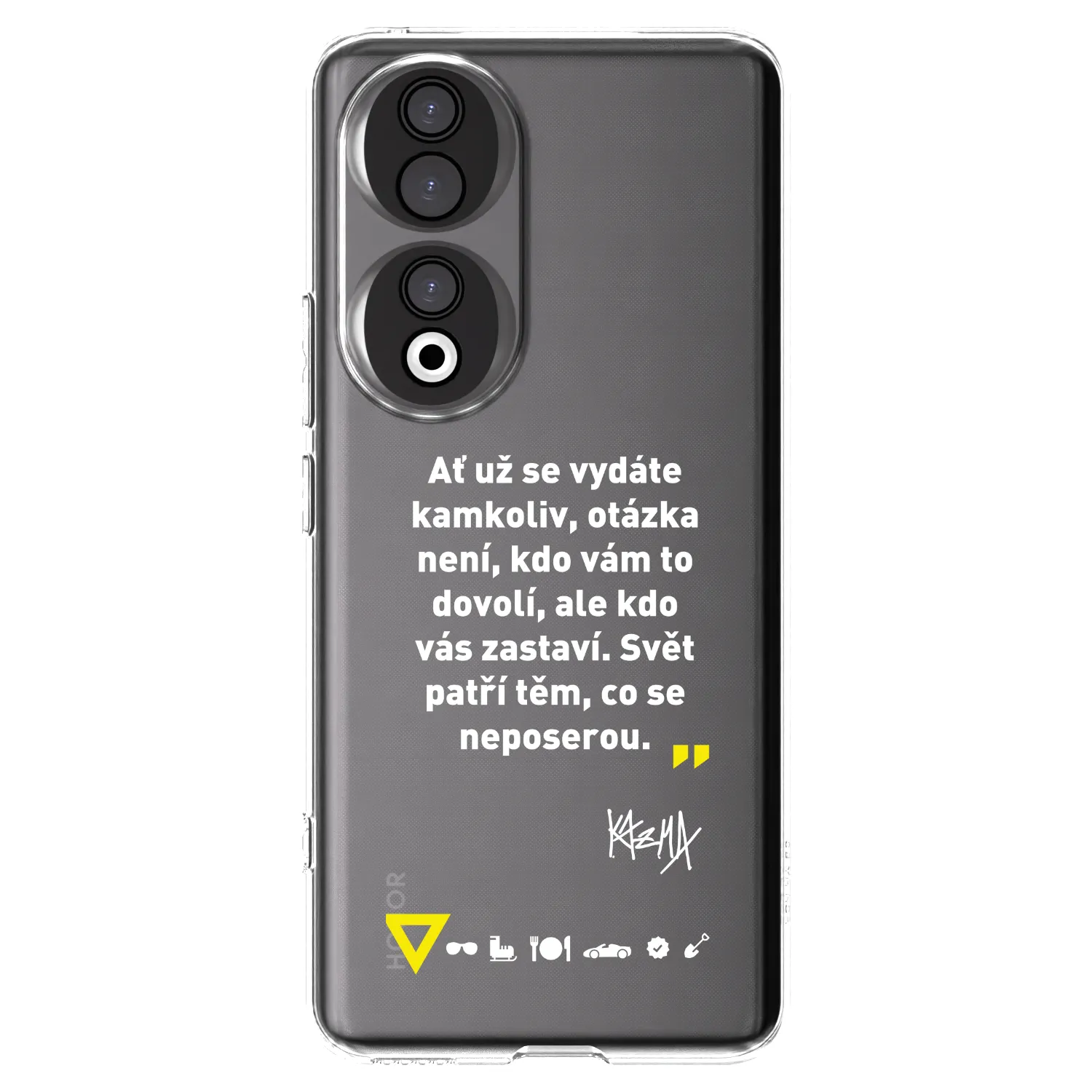 Picasee silikonový průhledný obal pro Honor 90 5G - Kazma - SVĚT PATŘÍ TĚM, CO SE NEPOSEROU