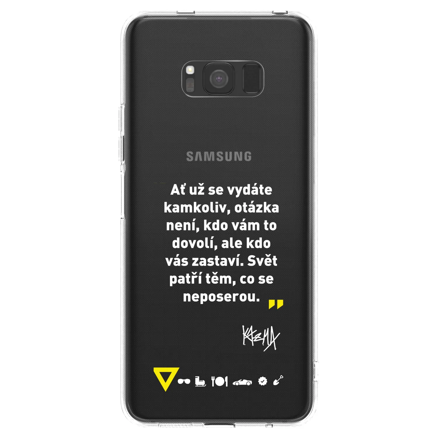 Picasee silikonový průhledný obal pro Samsung Galaxy S8 G950F - Kazma - SVĚT PATŘÍ TĚM, CO SE NEPOSEROU