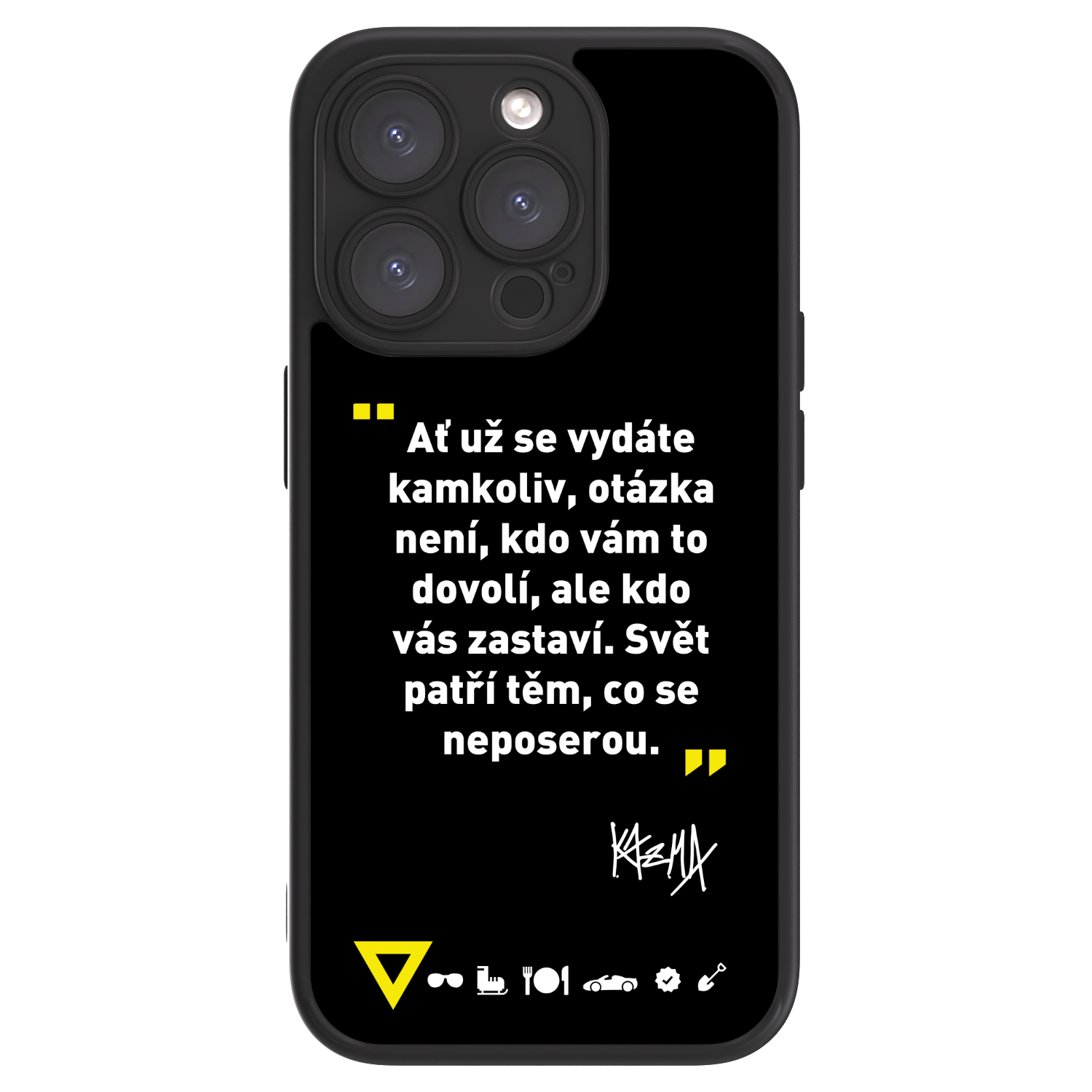 Picasee ULTIMATE CASE pro Apple iPhone 15 Pro - Kazma - SVĚT PATŘÍ TĚM, CO SE NEPOSEROU