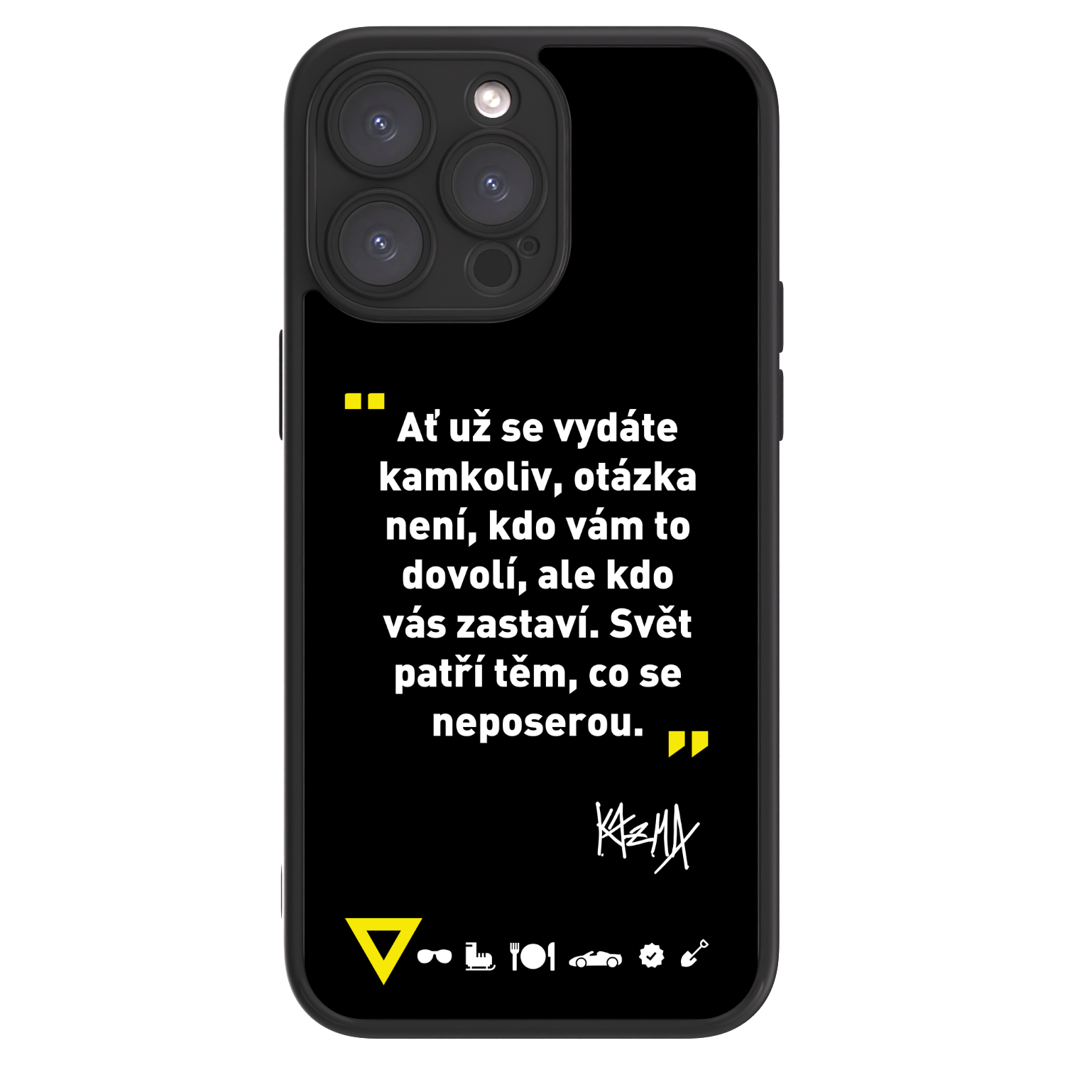 Picasee ULTIMATE CASE pro Apple iPhone 15 Pro Max - Kazma - SVĚT PATŘÍ TĚM, CO SE NEPOSEROU