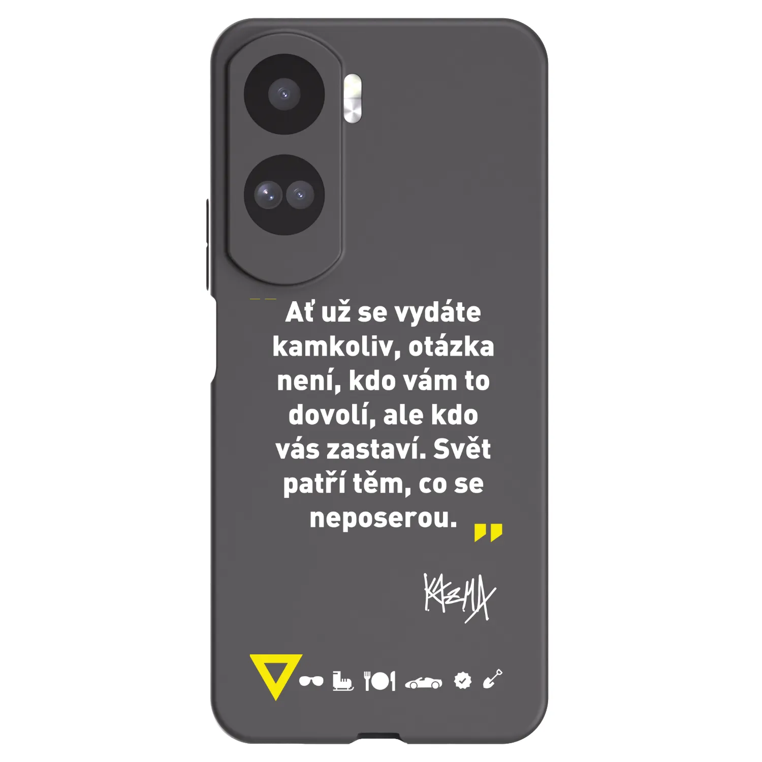 Picasee silikonový černý obal pro Honor 90 Lite 5G - Kazma - SVĚT PATŘÍ TĚM, CO SE NEPOSEROU