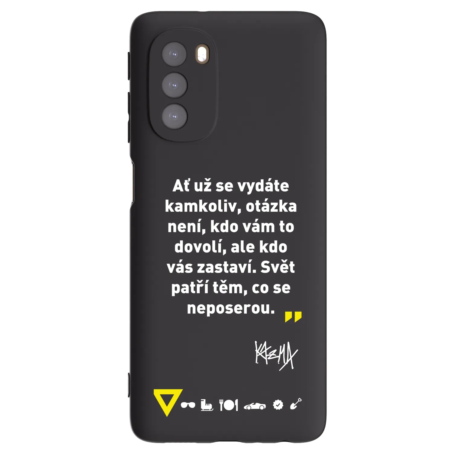 Picasee silikonový černý obal pro Motorola Moto G51 - Kazma - SVĚT PATŘÍ TĚM, CO SE NEPOSEROU