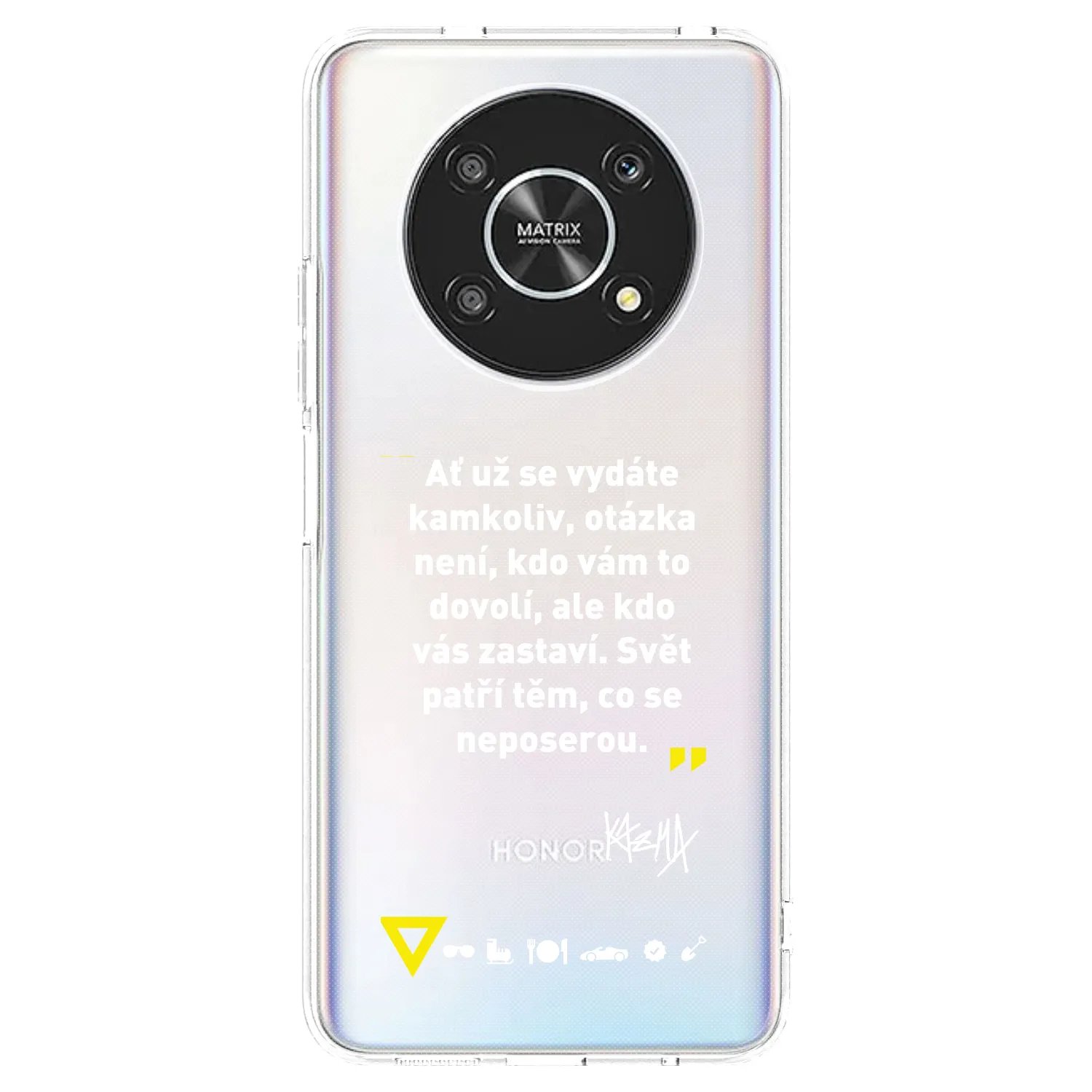 Picasee silikonový průhledný obal pro Honor Magic4 Lite 5G - Kazma - SVĚT PATŘÍ TĚM, CO SE NEPOSEROU