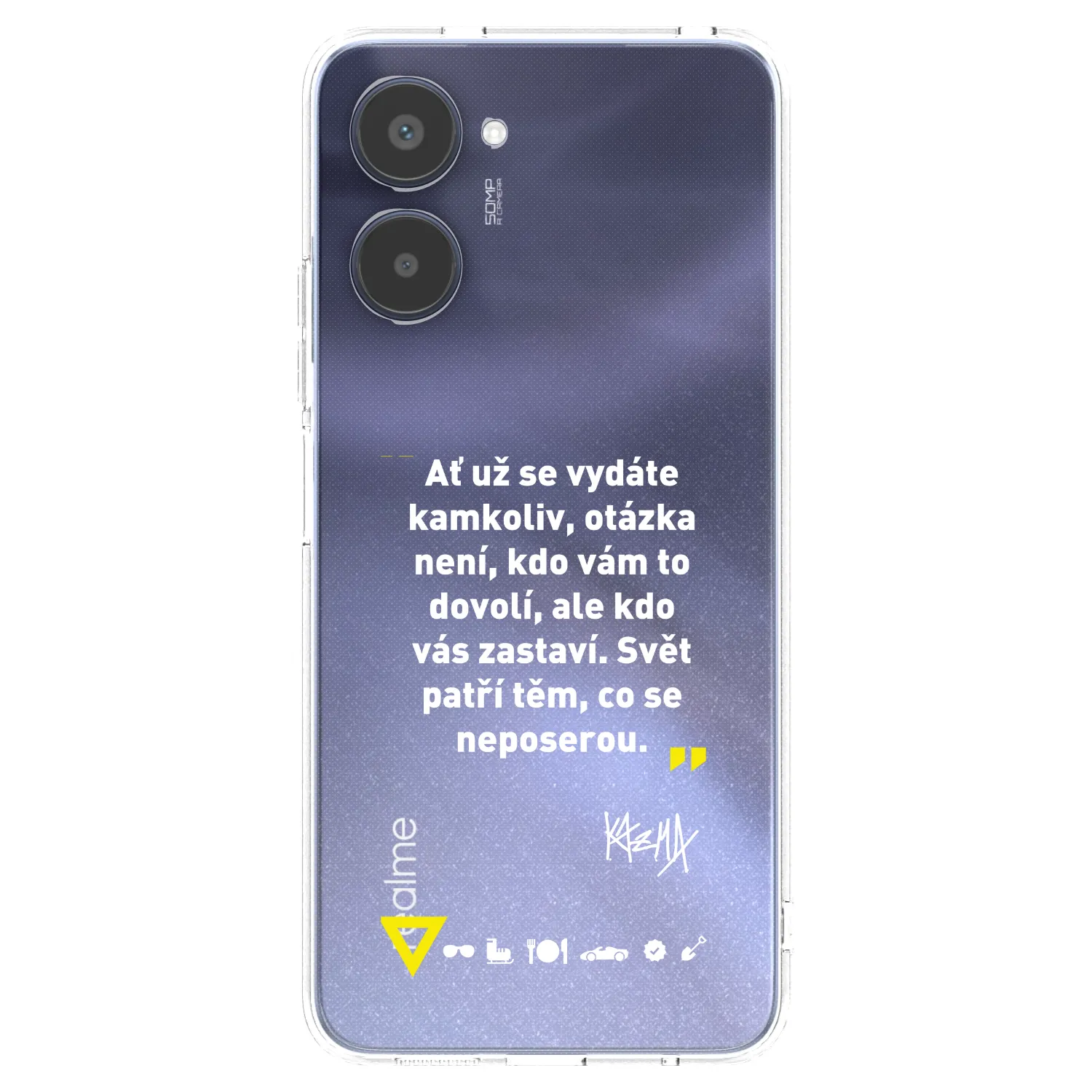 Picasee silikonový průhledný obal pro Realme 10 4G - Kazma - SVĚT PATŘÍ TĚM, CO SE NEPOSEROU
