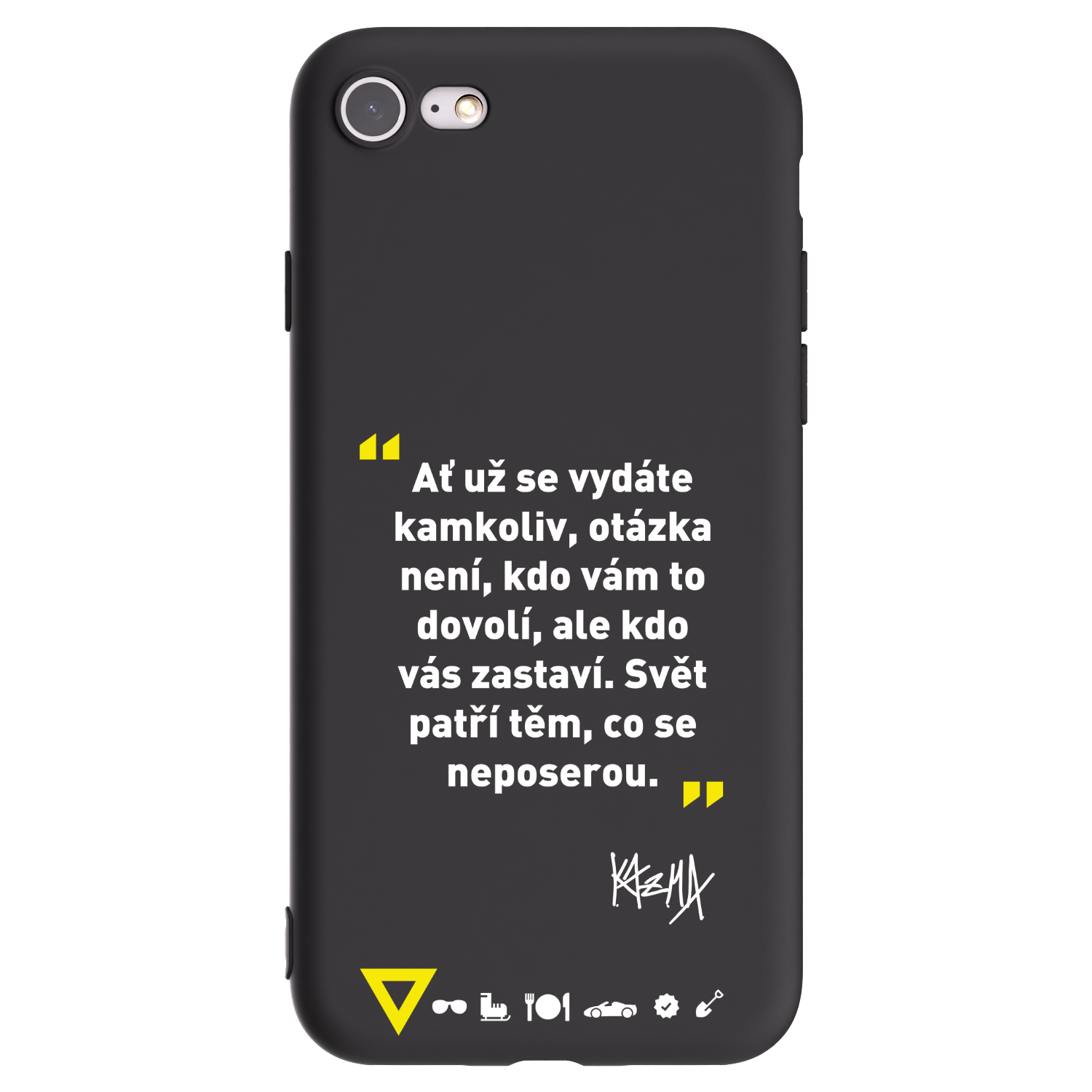 Picasee silikonový černý obal pro Apple iPhone 7 - Kazma - SVĚT PATŘÍ TĚM, CO SE NEPOSEROU