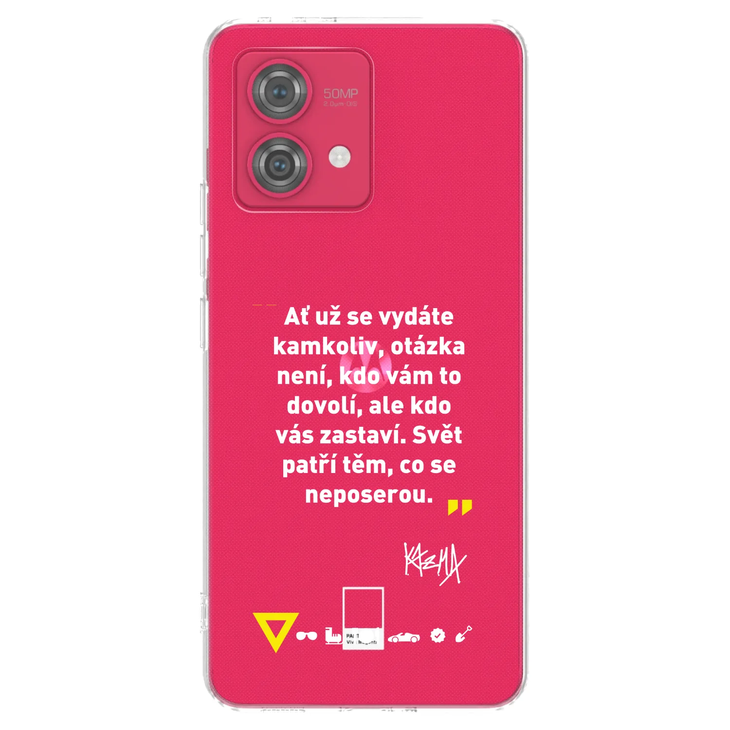 Picasee silikonový průhledný obal pro Motorola Moto G84 5G - Kazma - SVĚT PATŘÍ TĚM, CO SE NEPOSEROU