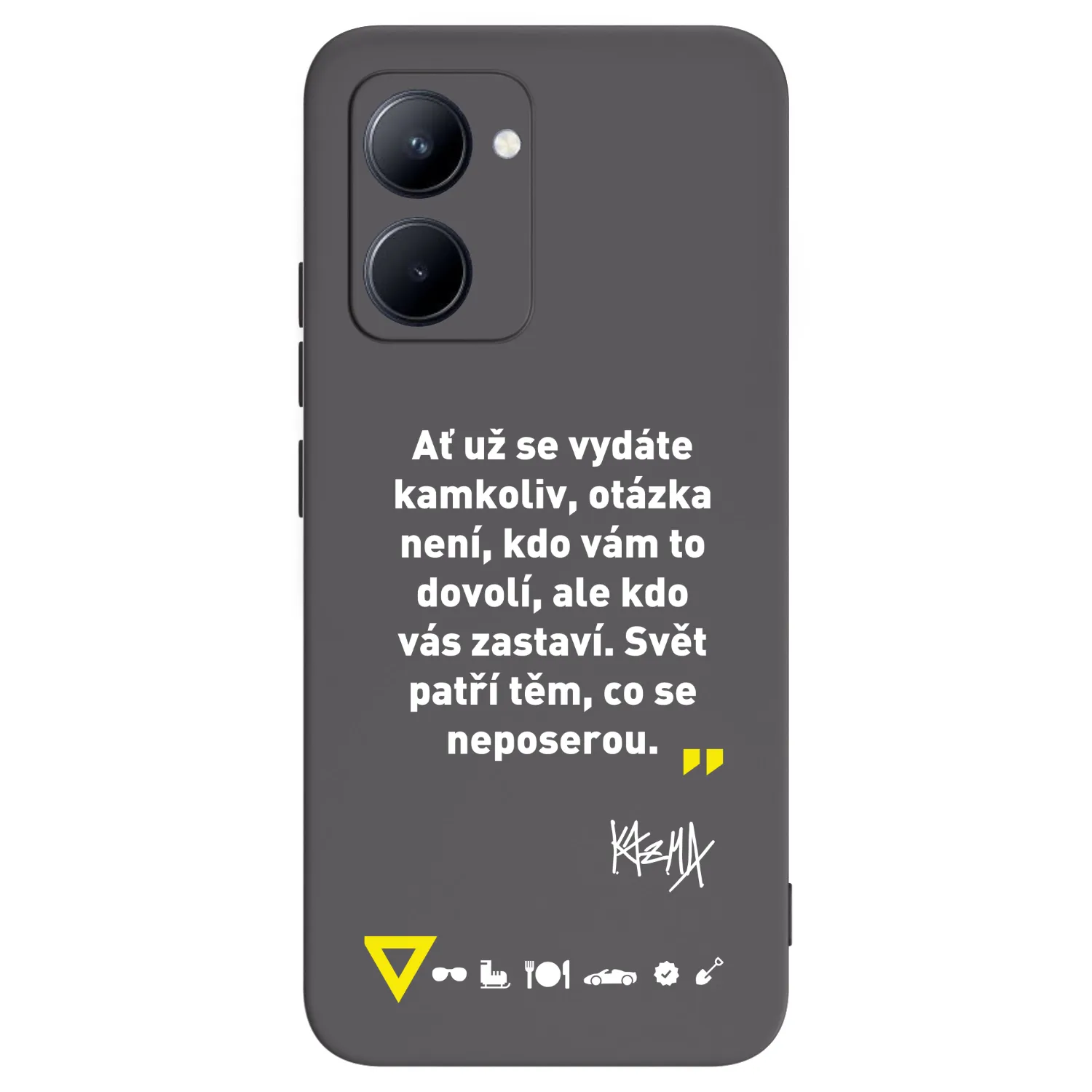 Picasee silikonový černý obal pro Realme C33 (2023) - Kazma - SVĚT PATŘÍ TĚM, CO SE NEPOSEROU