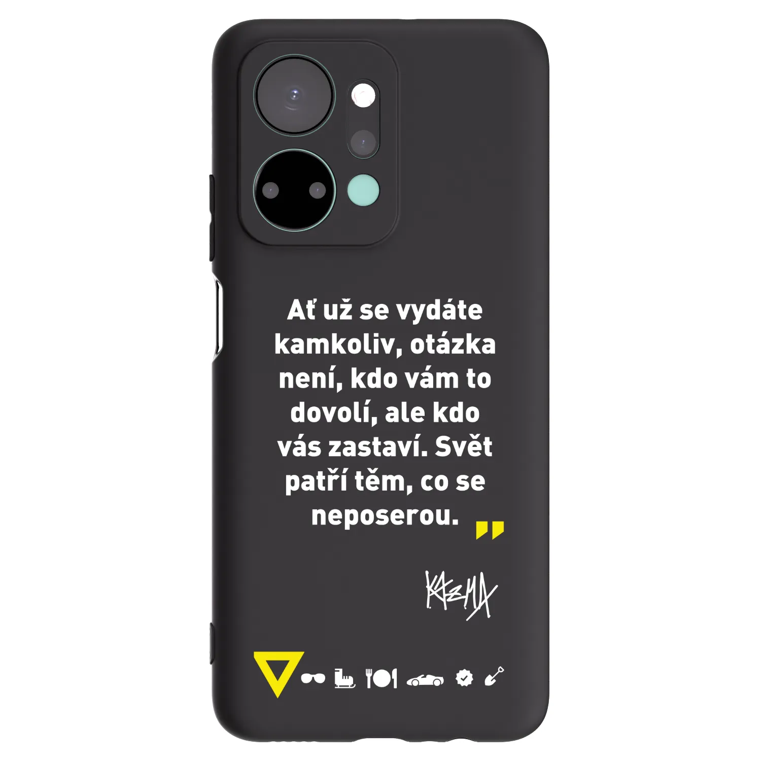 Picasee silikonový černý obal pro Honor X7a - Kazma - SVĚT PATŘÍ TĚM, CO SE NEPOSEROU
