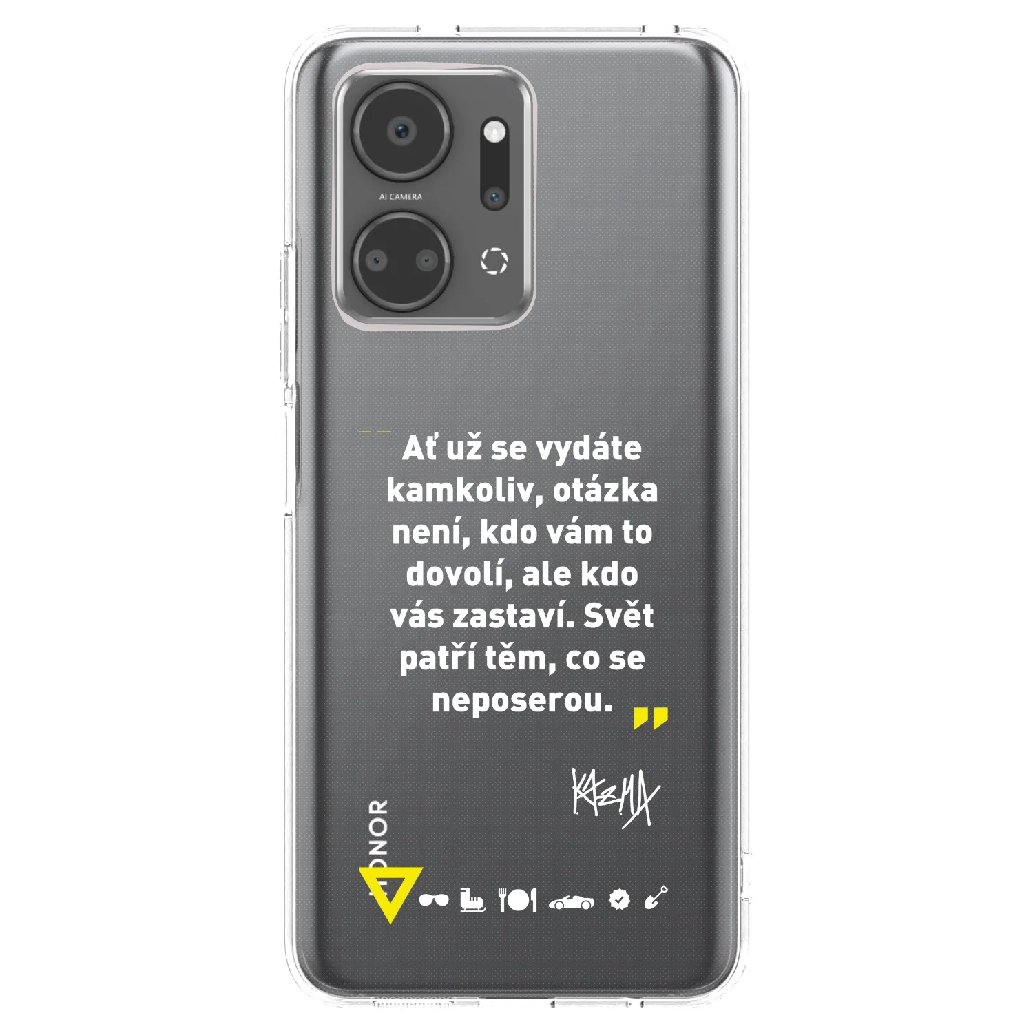 Picasee silikonový průhledný obal pro Honor X7a - Kazma - SVĚT PATŘÍ TĚM, CO SE NEPOSEROU