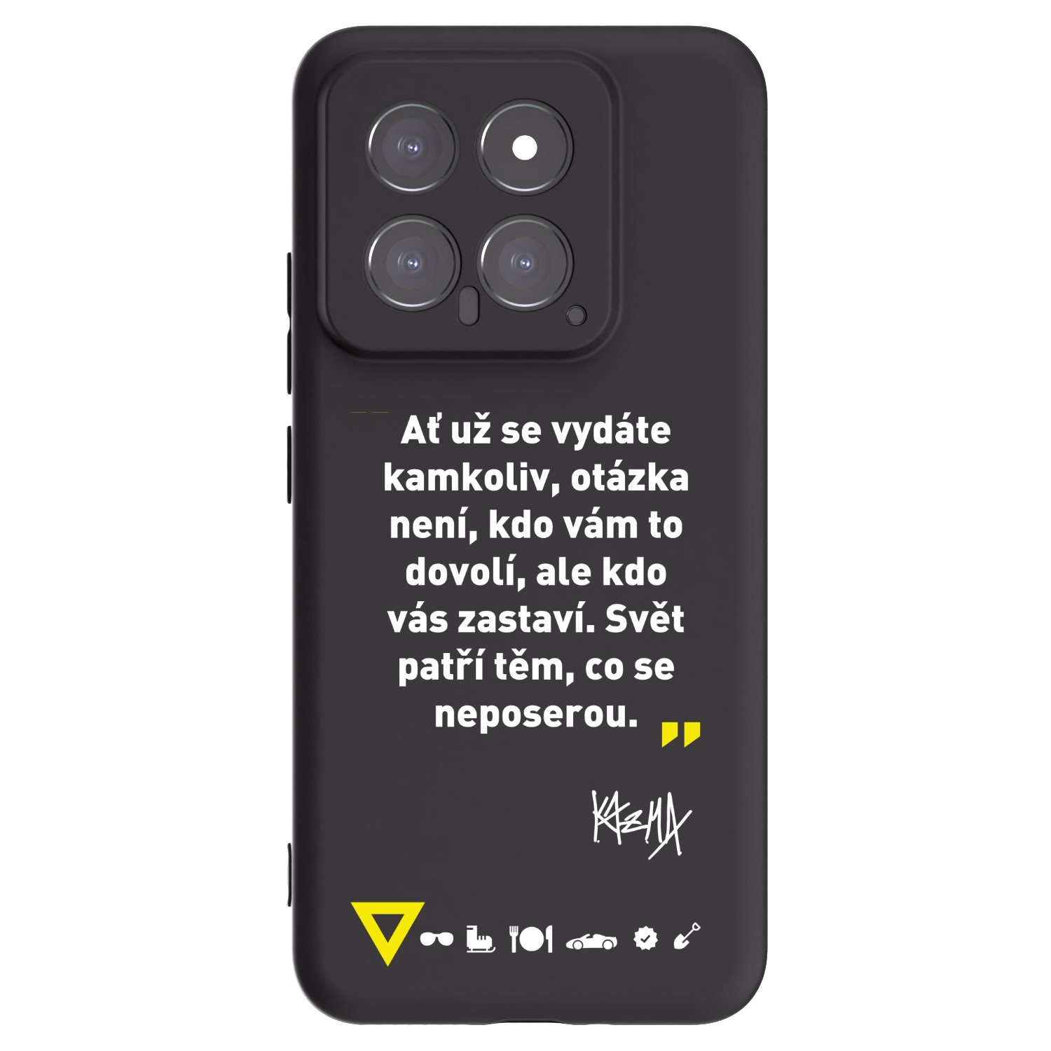 Picasee silikonový černý obal pro Xiaomi 14 - Kazma - SVĚT PATŘÍ TĚM, CO SE NEPOSEROU