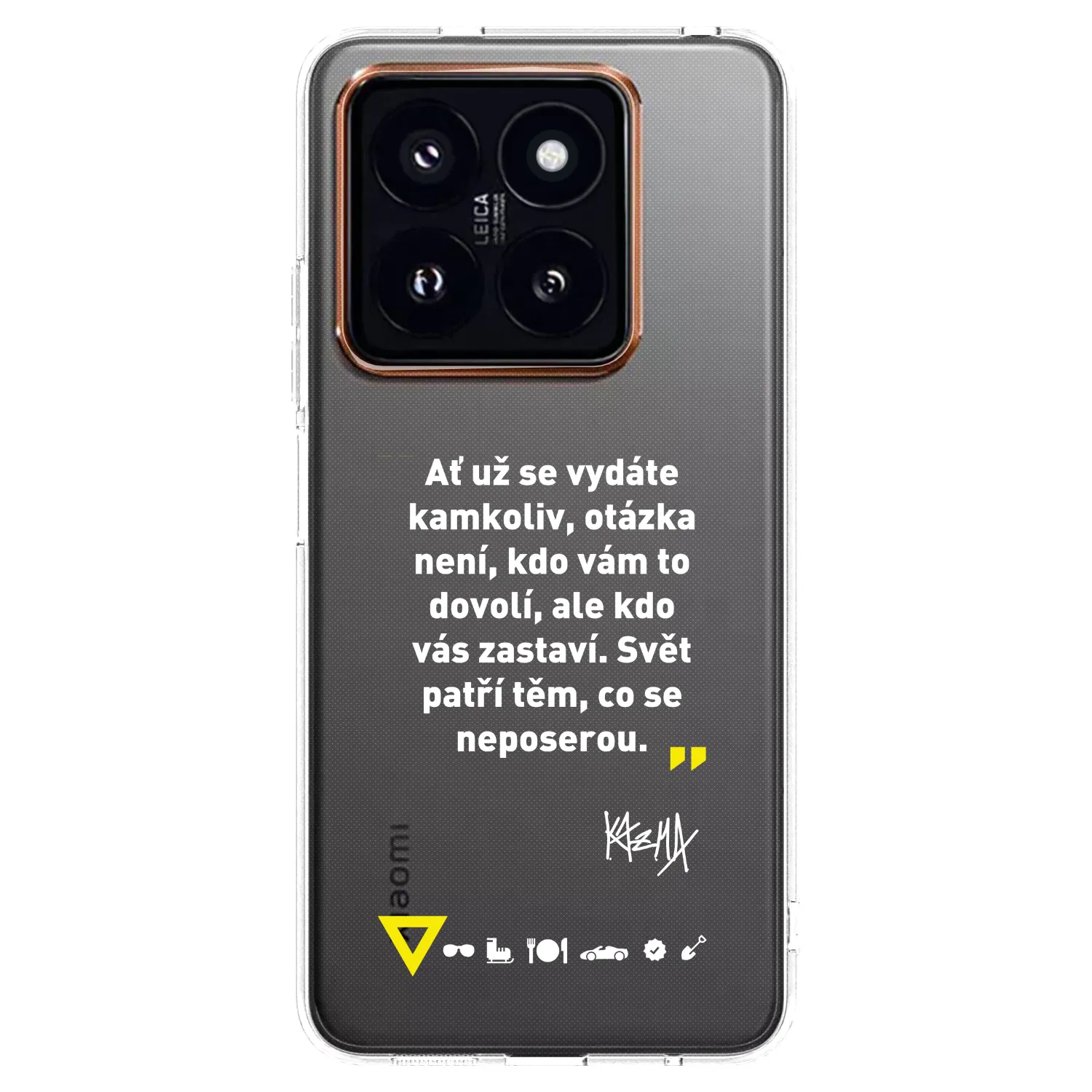 Picasee silikonový průhledný obal pro Xiaomi 14 Pro - Kazma - SVĚT PATŘÍ TĚM, CO SE NEPOSEROU