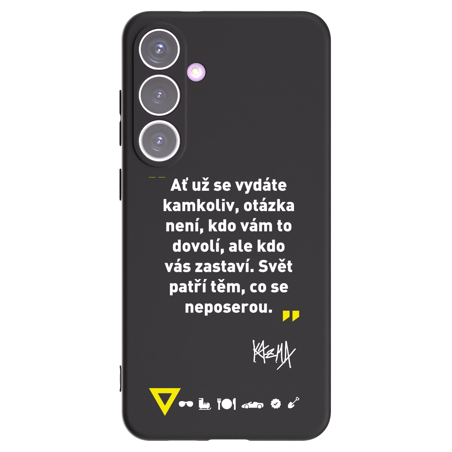 Picasee silikonový černý obal pro Samsung Galaxy S24+ S926B 5G - Kazma - SVĚT PATŘÍ TĚM, CO SE NEPOSEROU