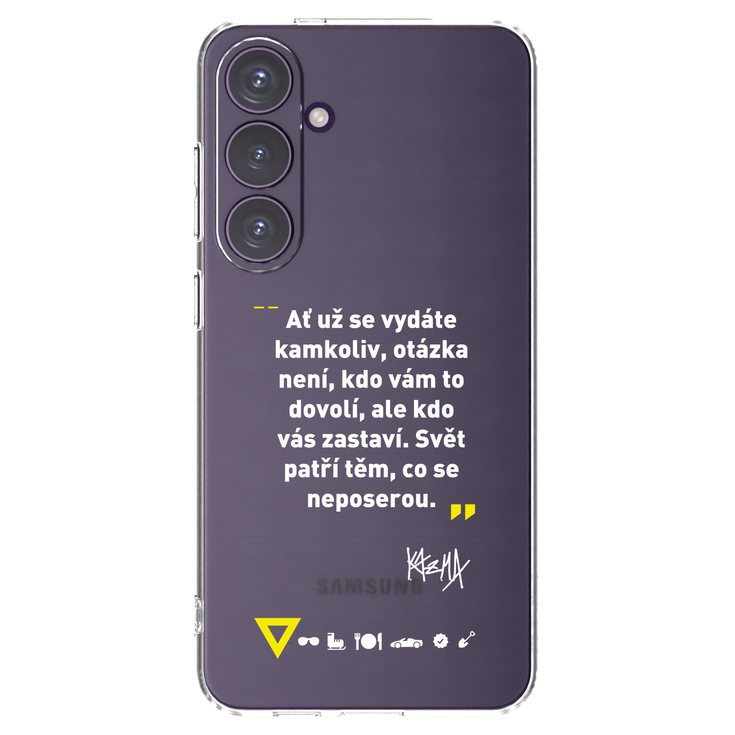 Picasee silikonový průhledný obal pro Samsung Galaxy S24+ S926B 5G - Kazma - SVĚT PATŘÍ TĚM, CO SE NEPOSEROU